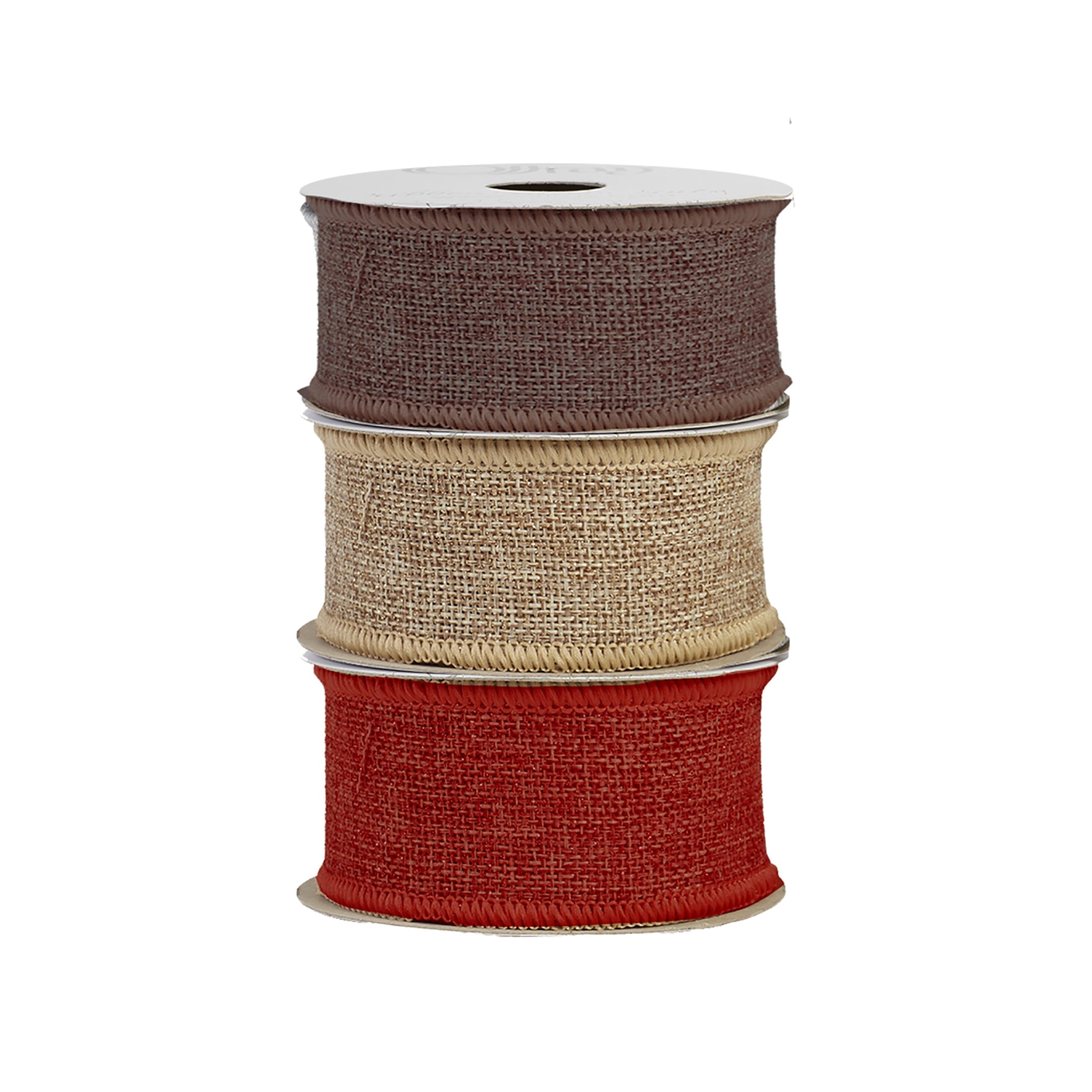 (3 pack) Offray Ribbon, Natural 7/8 inch Woven Burlap Woven Ribbon for Crafts, Gifting, and Wedding, 9 feet, 1 Each