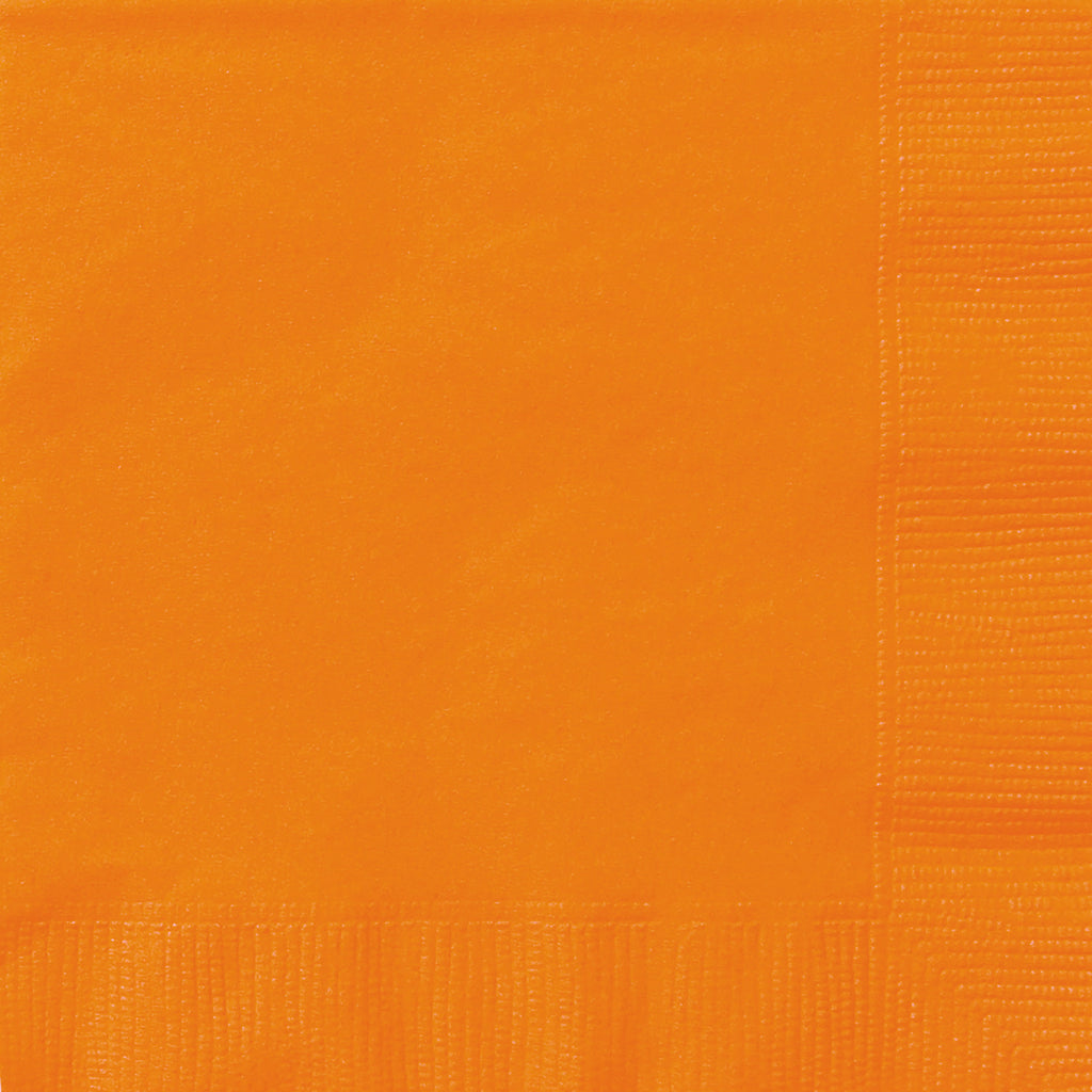 24 Count 6.5IN x 6.5IN Orange Disposable Paper Napkins by Way To Celebrate