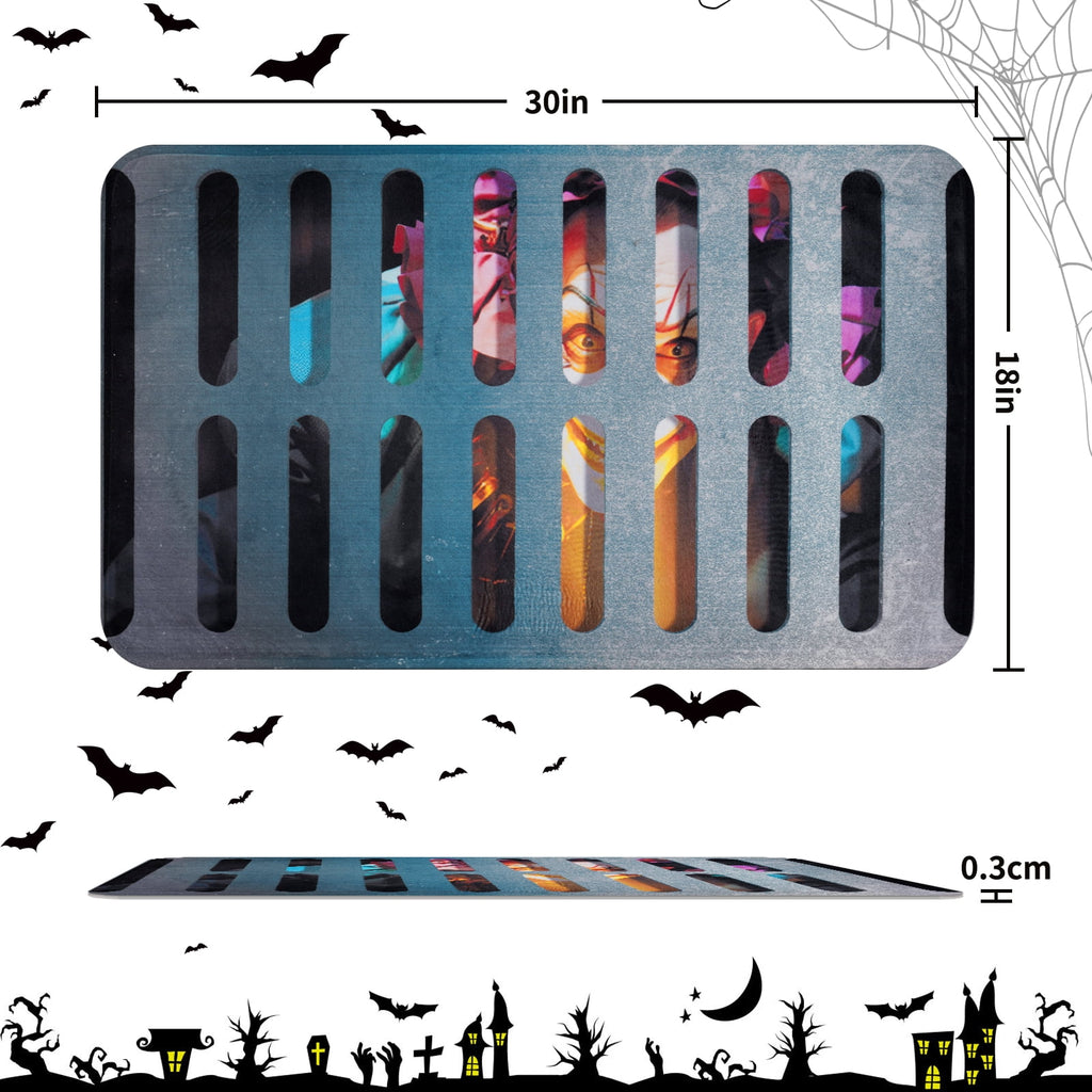 BLEUM CADE Halloween Doormat Outdoor Welcome Mat Dancing Skulls Door Mat Outside Entry Rug,18" x 30"