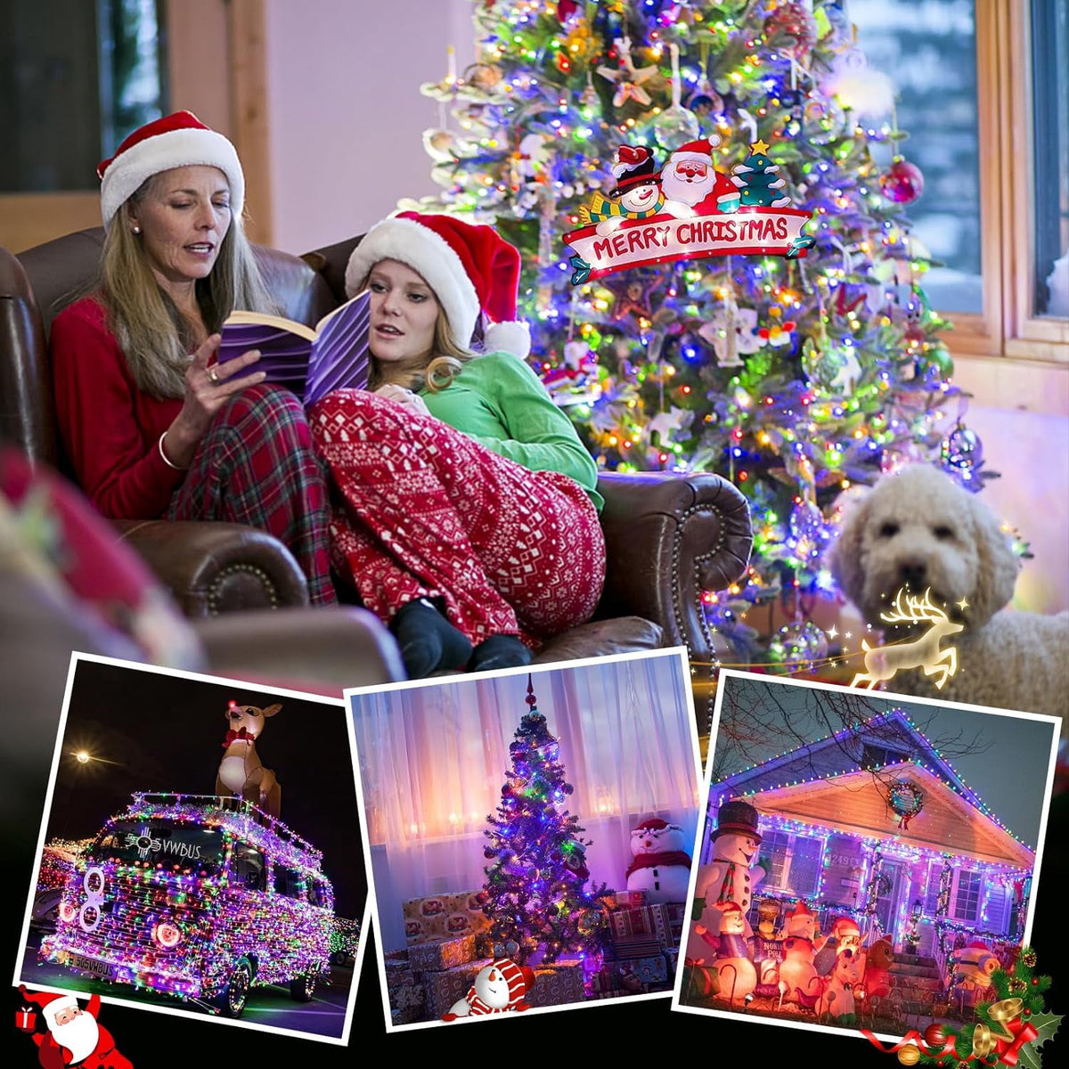 JMEXSUSS 200 LED Christmas Lights Indoor Outdoor, Connectable Warm White Christmas Tree Lights Clear Wire, 66 Ft Twinkle Fairy String Lights Plug in for Bedroom Wedding Christmas Tree Decorations