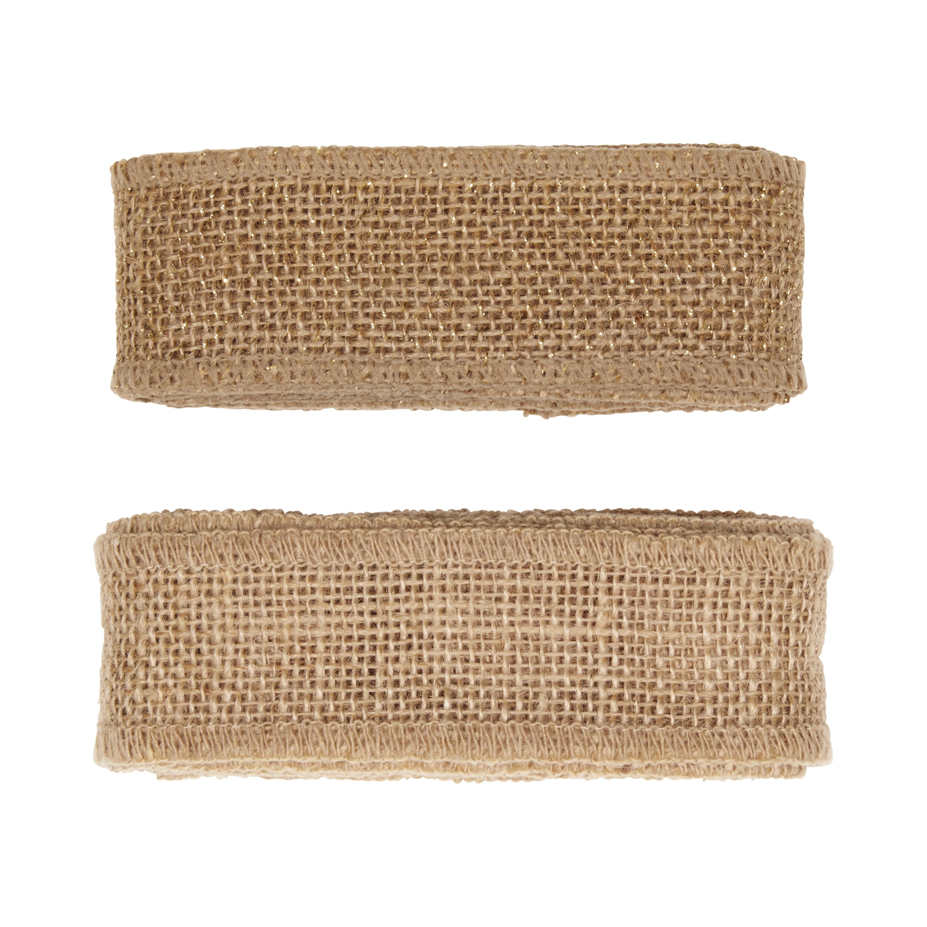 Love, Laugh, Craft Burlap Ribbon Set, 1.5"W x 3-Yds, Natural/White Stripe