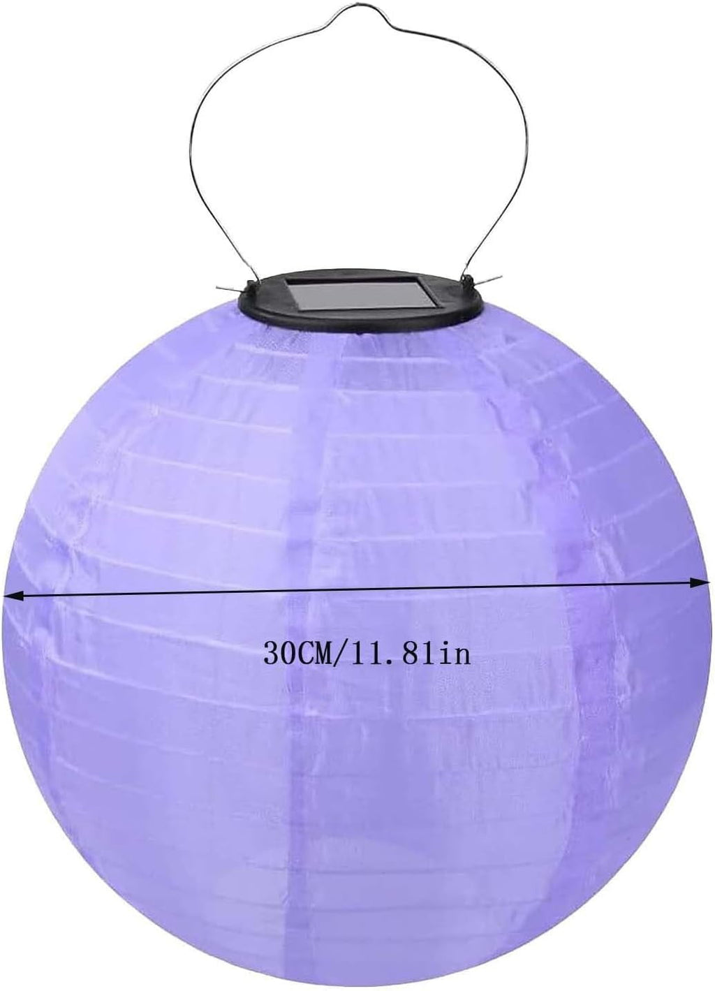 POPUQS White Solar Powered Outdoor Hanging Lanterns, Chinese Traditional 12 Inch