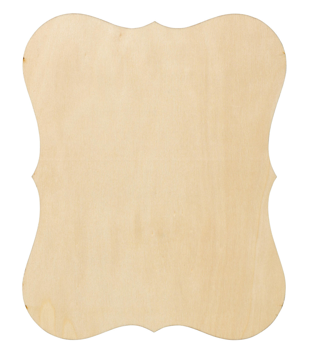 (3 pack) Plaid Unpainted Wood Surface, Medium Die Cut Plaque, 1 Piece, 8.75" x 6.63"