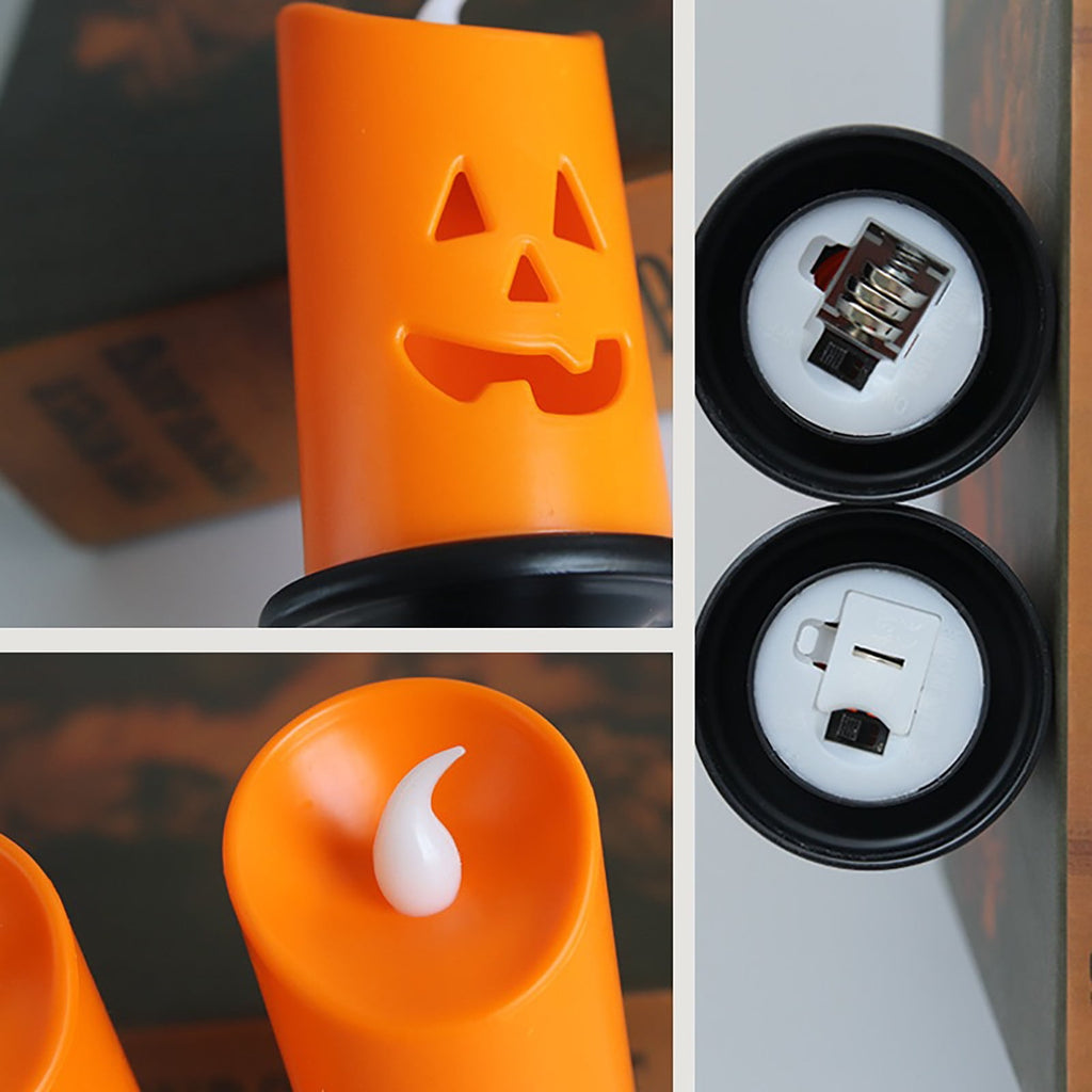 ZestqaQ Halloween LED Candle Light, Halloween Decoration, Pumpkin Lantern, Outdoor Lantern for Patios, Trick or Treat Decoration, Spooky Home Decor