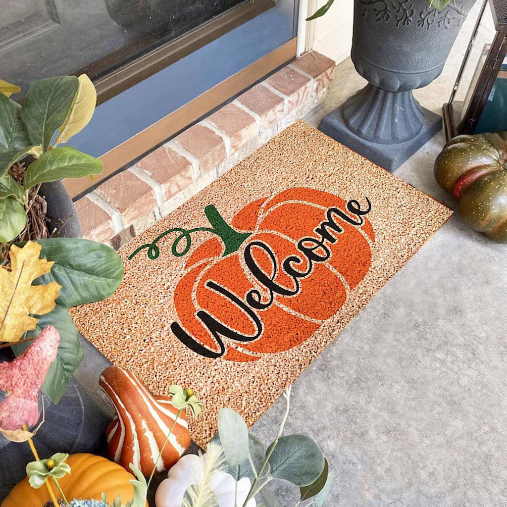 JOGZMZ Halloween Pumpkin Area Rug Bright Pumpkin Floor Mats Slip Resistants Earth Floor Mats For Front Door Bathroom Kitchen Room 19.67×31.49in
