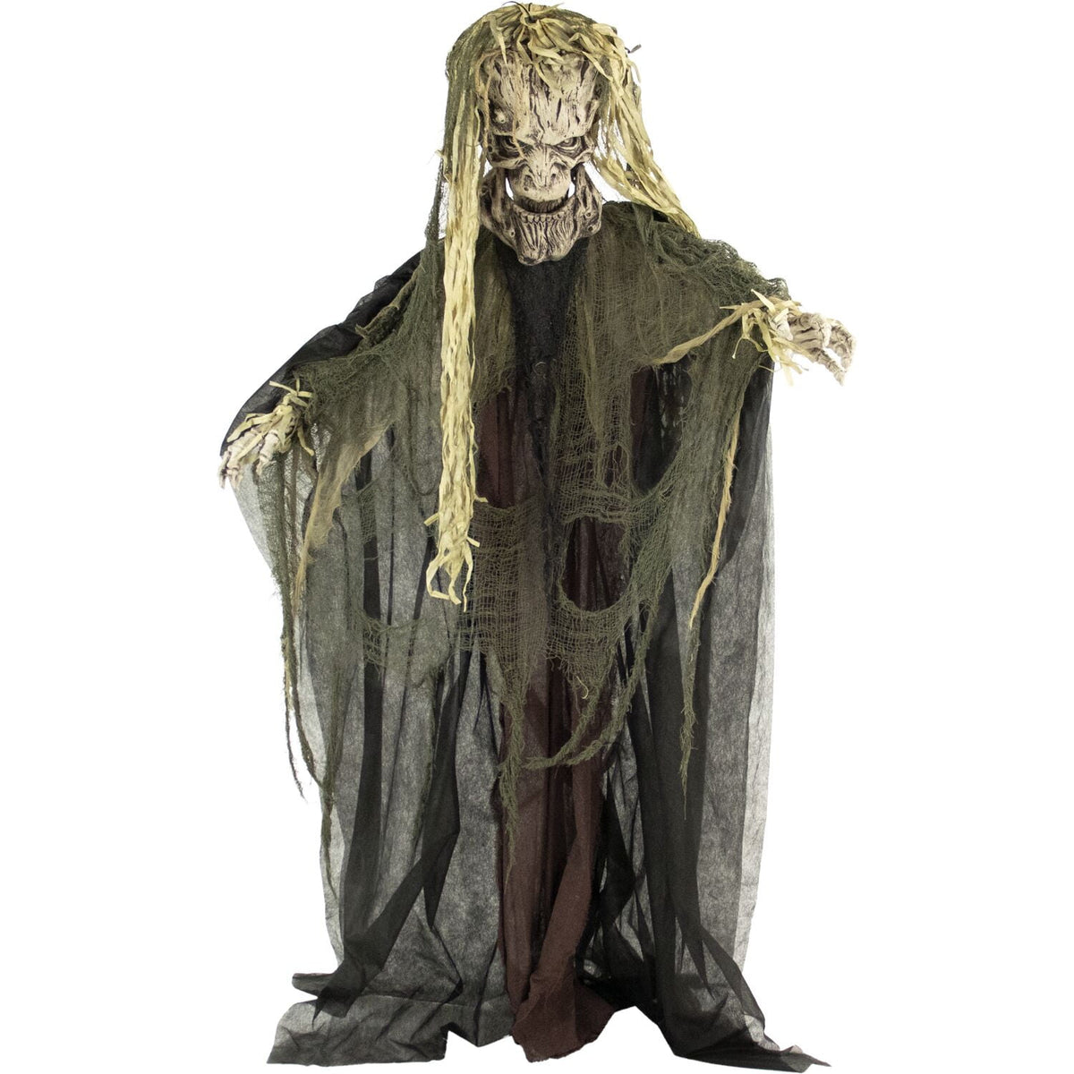 Haunted Hill Farm Life-Size Animatronic Tree Man, 75" Indoor/Outdoor Halloween Decoration, MultiColor