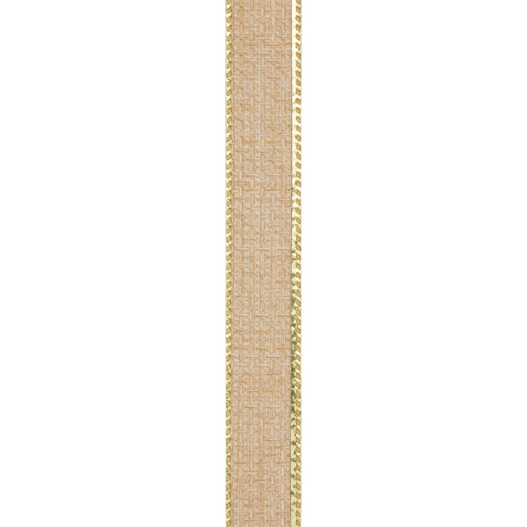 (4 pack) Offray Ribbon, Natural Gold 5/8 inch Galena Metallic Ribbon for Wedding, Crafts, and Gifting, 9 feet, 1 Each