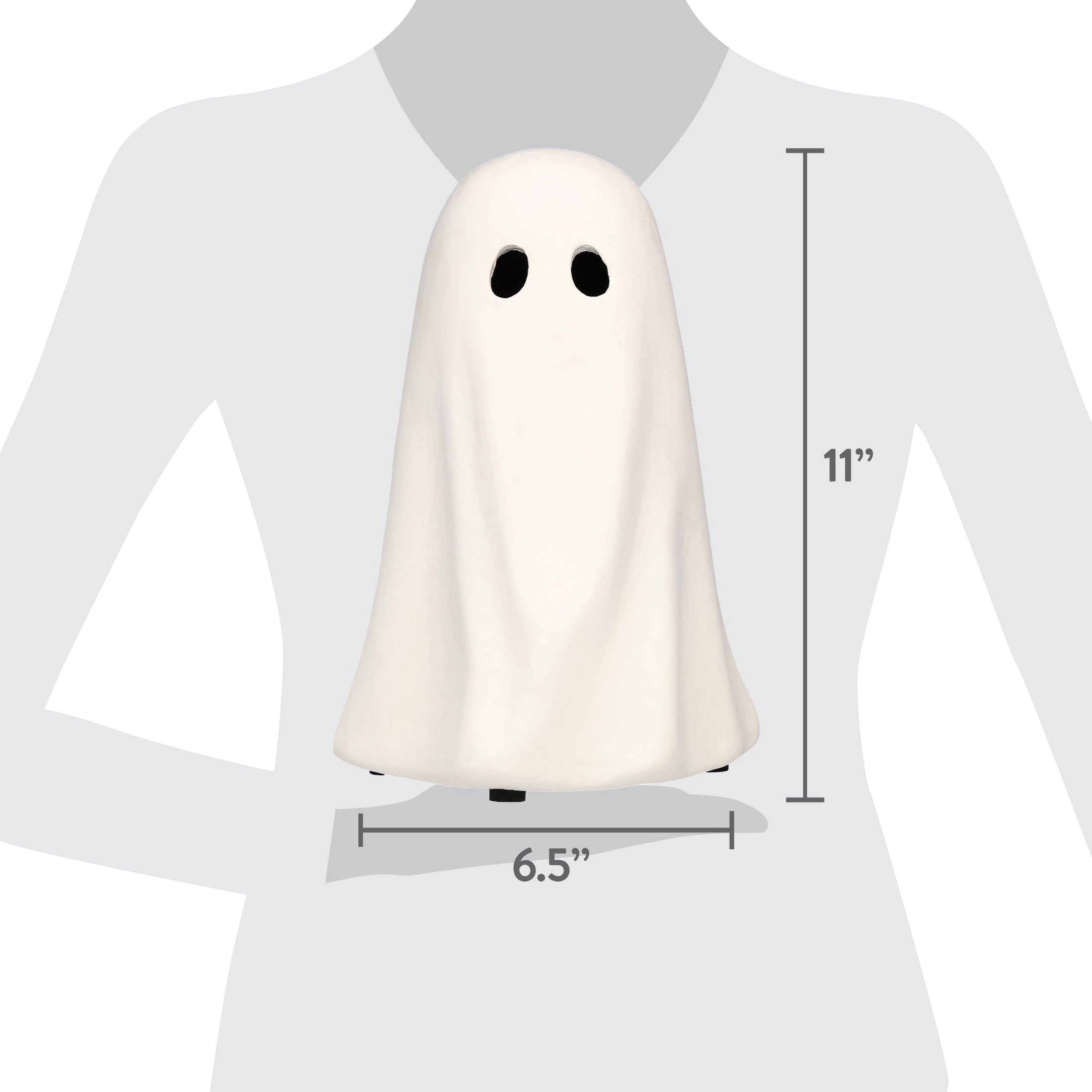 Paper Mache Ghost Decoration, Black, 11", Halloween by Way To Celebrate