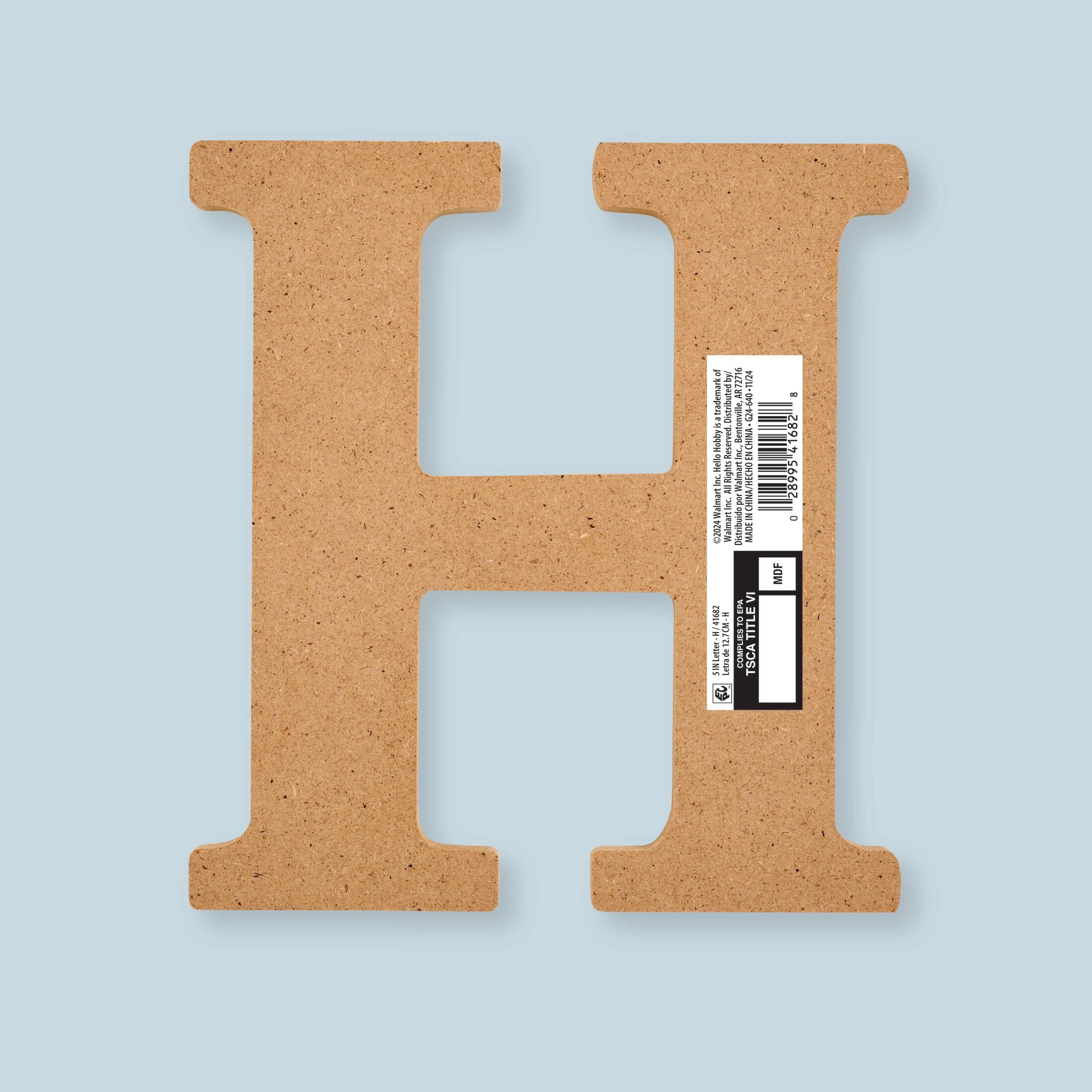Plaid Unfinished Wood MDF 5" Letter for DIY Arts and Crafts, A
