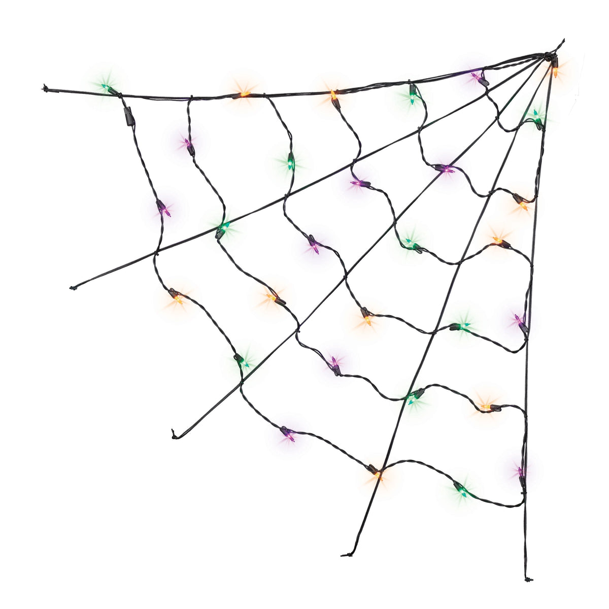 Indoor/Outdoor 30-Count LED Corner Web Lights, Multicolor, 30" x 30", Halloween by Way To Celebrate