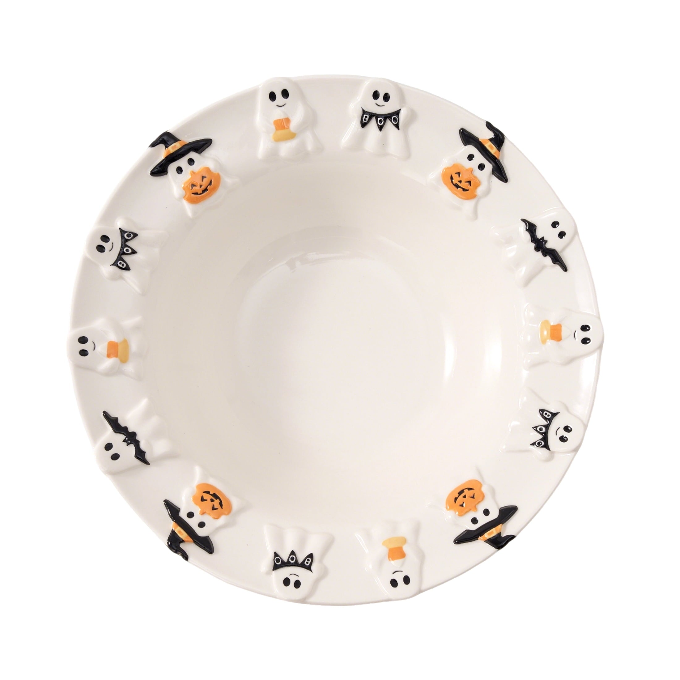 Way To Celebrate Halloween Ghost Ceramic Stoneware Serving Bowl, White