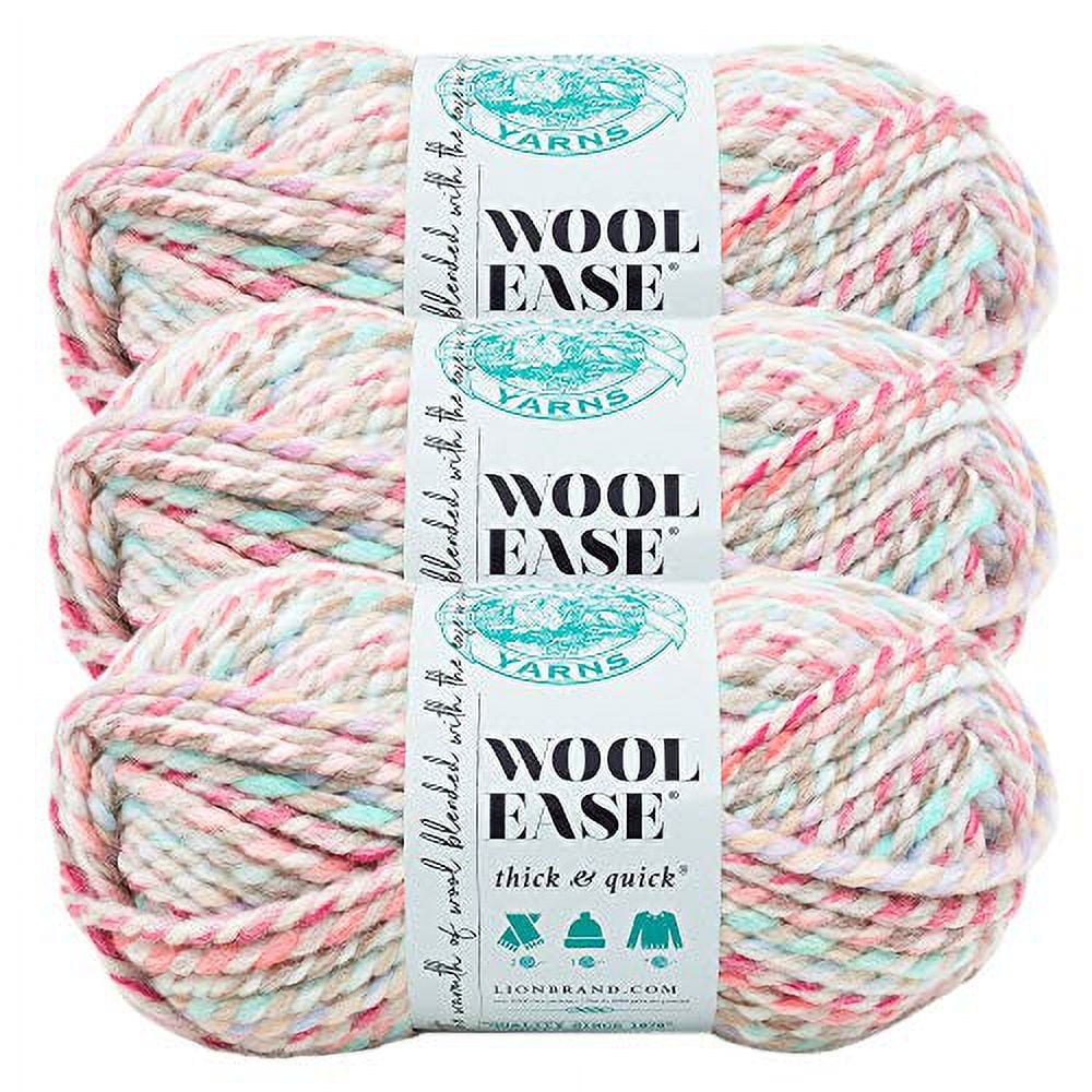 Lion Brand Yarn Wool-Ease Thick & Quick Fisherman Super Bulky Acrylic Wool Blend Yarn
