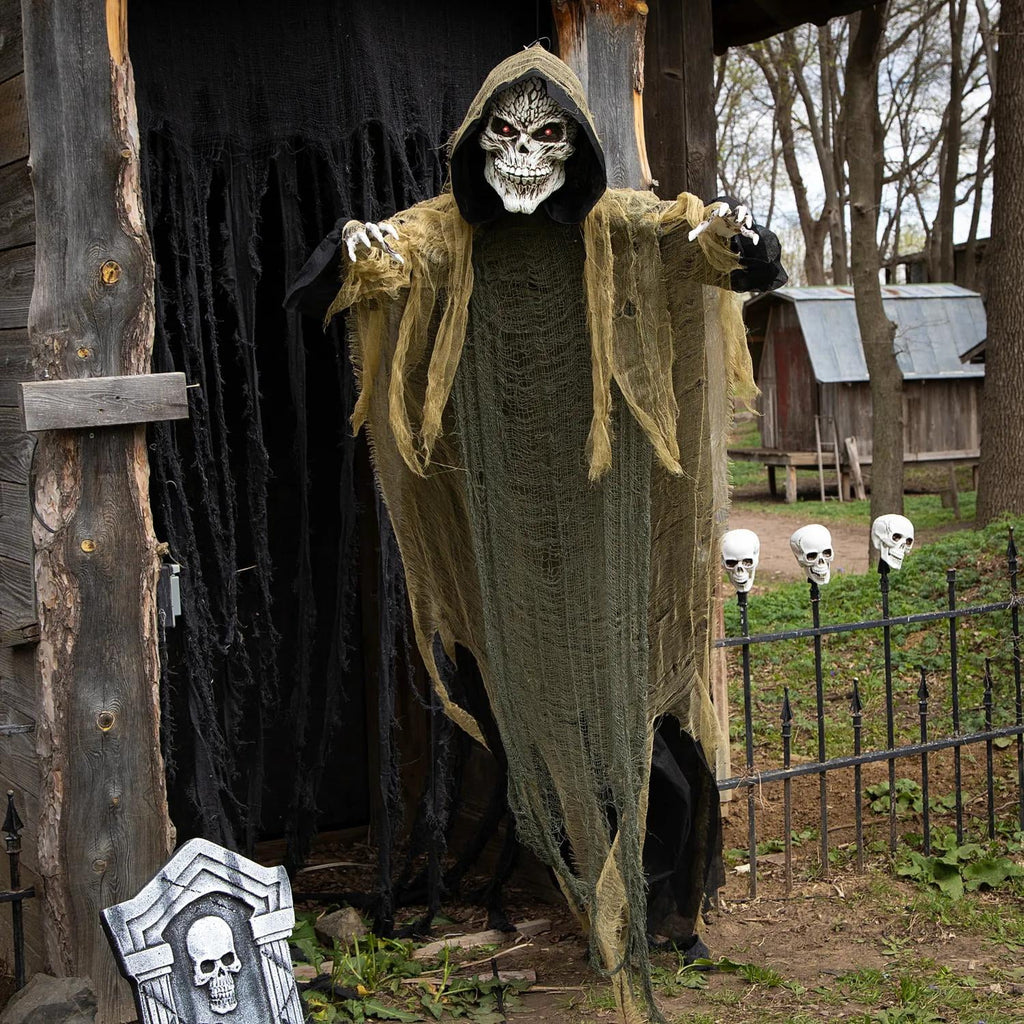 Morris Costumes35 1/4" x 6 Ft. Hanging Grim Reaper Animated Prop Halloween Decoration