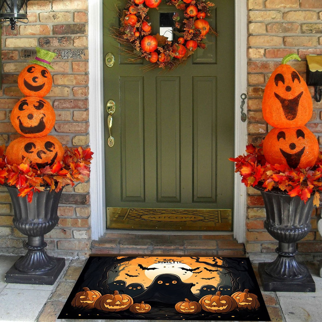 Vggrvlo Under5 Halloween Kitchen Rugs Mats for Floor Non Slip Extra Thick Chenille Door Mat Machine Washable Bath Mats Halloween Decorations