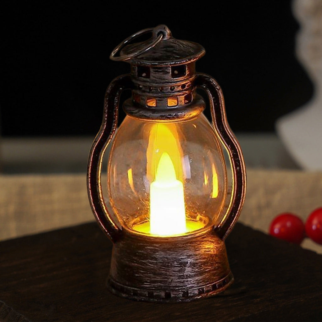 Djiypn Mini Lanterns 2Pack LED Small Lanterns Decorative Indoor Outdoor Hanging Lantern Decorative Candle Light Farmhouse Decor for Weddings Western Camping Party Halloween Christmas Decorations