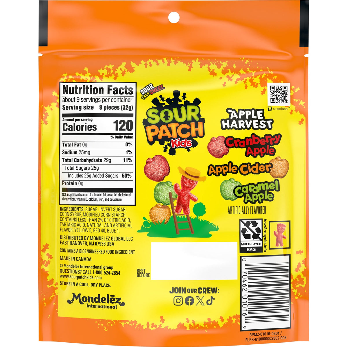 SOUR PATCH KIDS Apple Harvest Soft & Chewy Candy, 10 oz