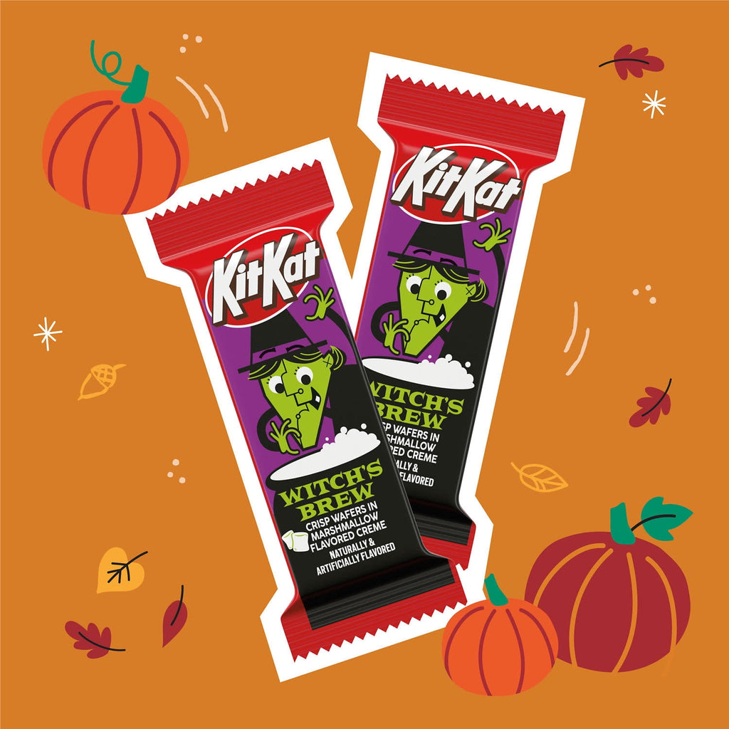 Kit Kat Witch's Brew Marshmallow Flavored Creme Wafer Snack Size, Halloween Candy Bag, 9.8 oz