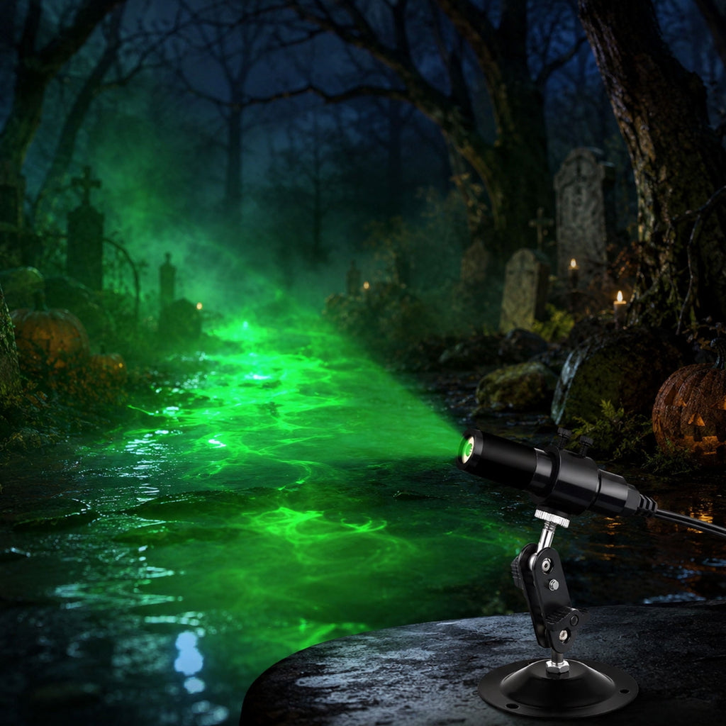 Green Laser Line Projector for Halloween Decorations, IP67 Waterproof Outdoor Green Laser Pointer Light, Compatible with Low Lying Fog Machine, Scary Haunted House Garden Holiday Party Decor (Green)