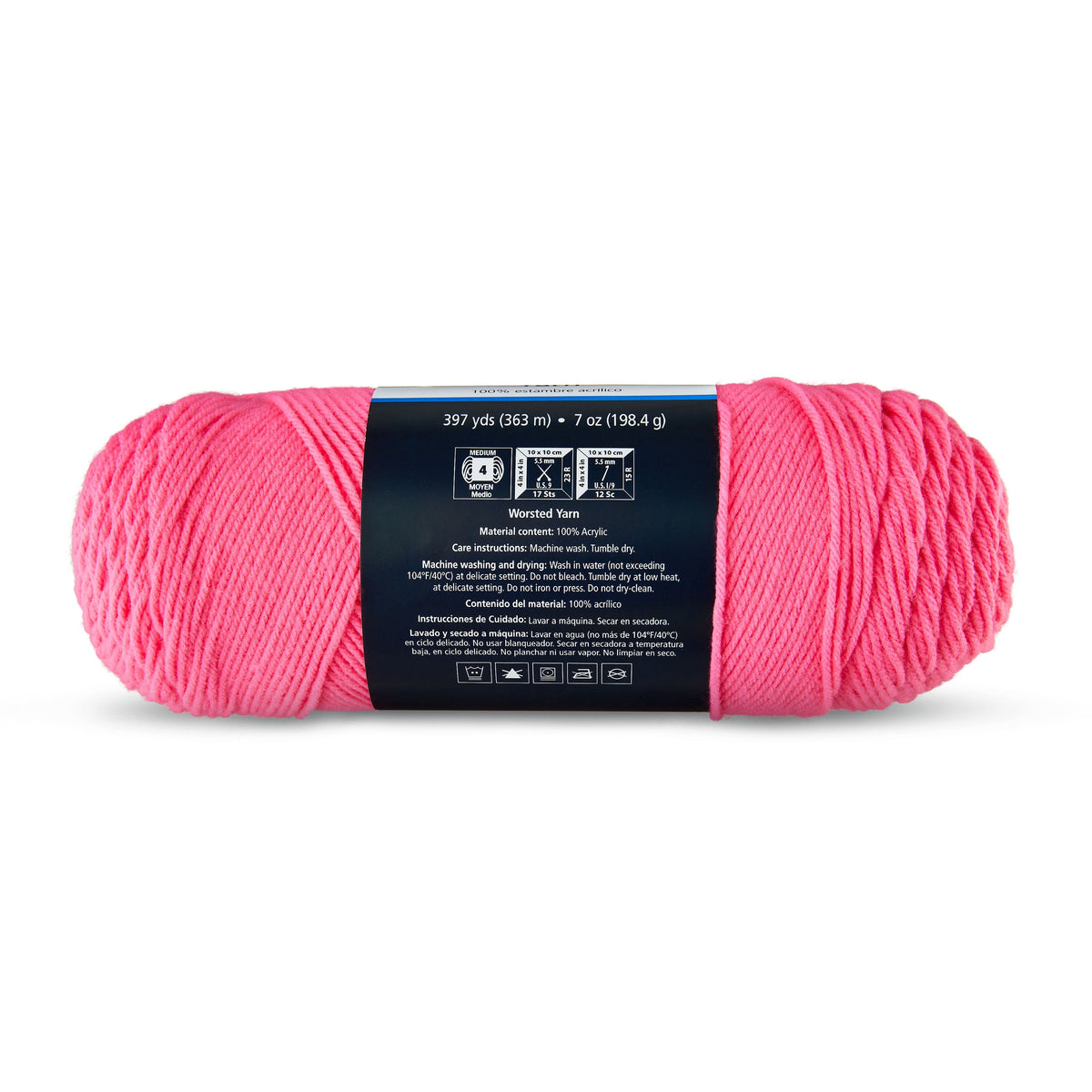 Mainstays Medium 4 Acrylic Yarn, White, 7 oz, 397 Yards