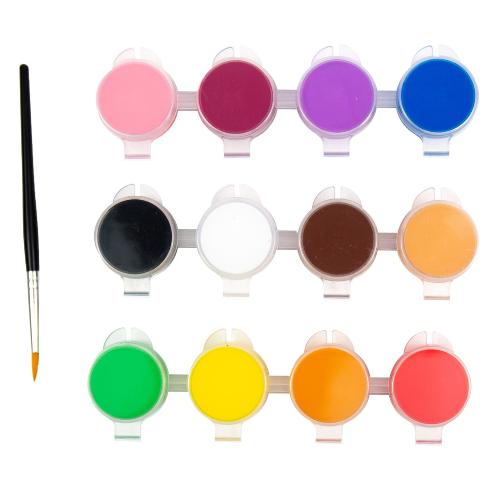 Hello Hobby Primary Colors Acrylic Paints & Paintbrush