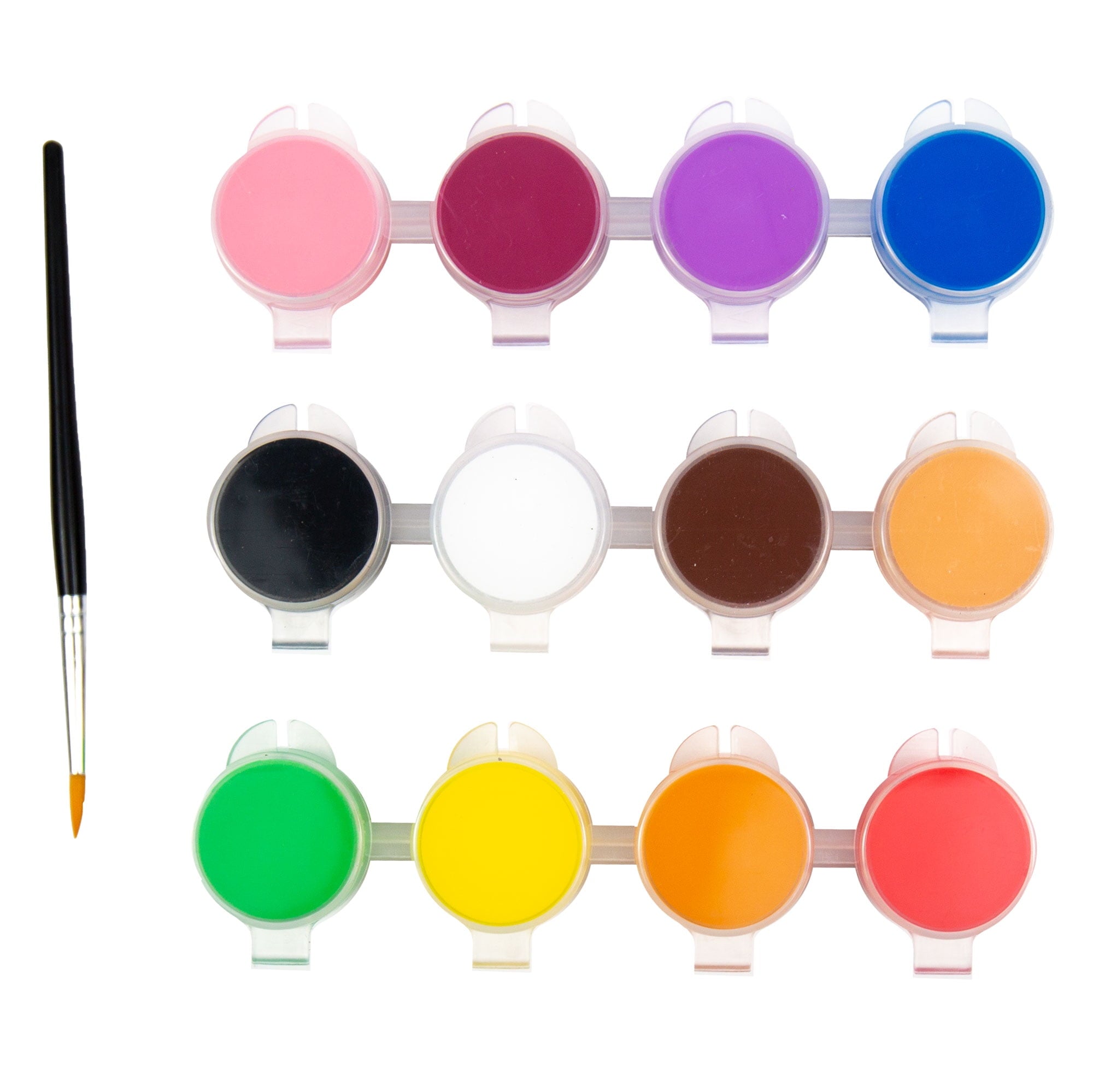 Hello Hobby Primary Colors Acrylic Paints & Paintbrush