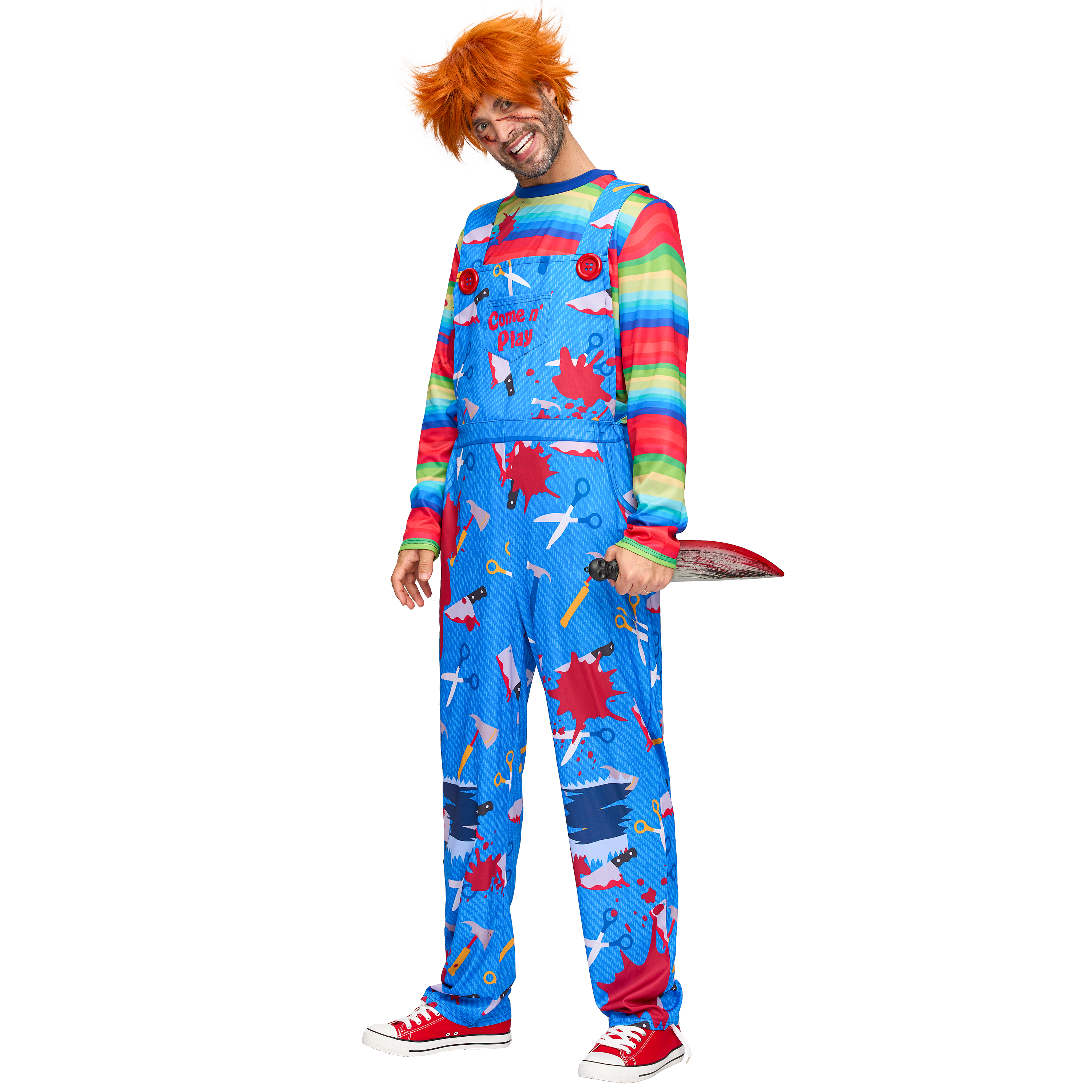 Joyfy Creepy Doll Costume for Women, Family Matching Killer Doll Costume for Halloween Fancy Dress up Cosplay