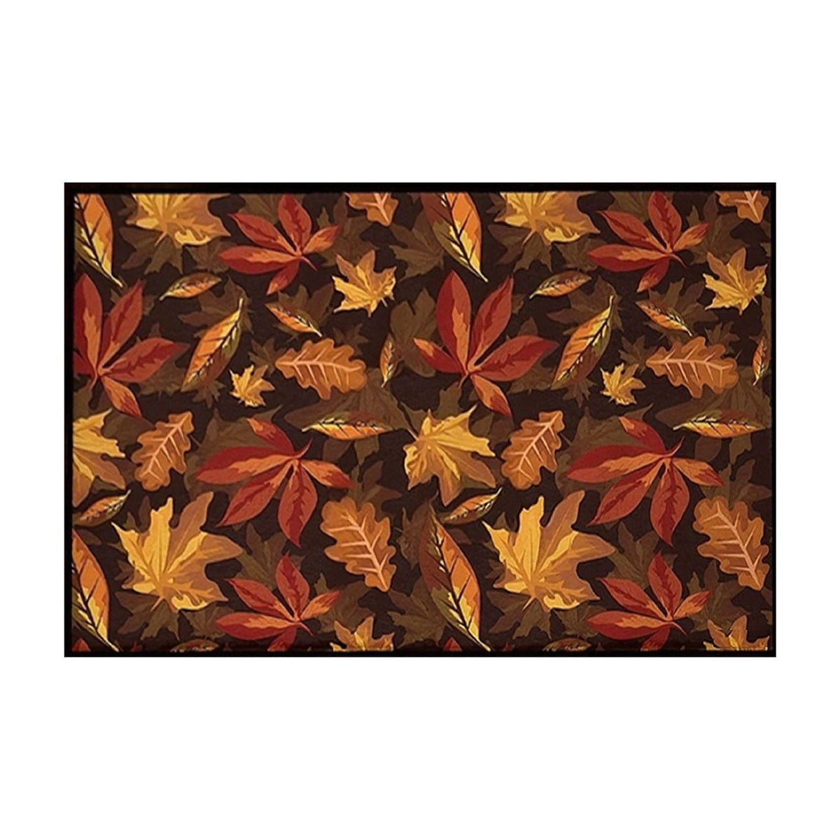 syligr Halloween Thanksgiving Doormat with Maple Leaf & Pumpkin Patterns - Non-Slip Floor Mat for Entryway, Kitchen, Porch, Fall Harvest Decor Rug with Anti-Fatigue Backing, Gift for Thanksgiving