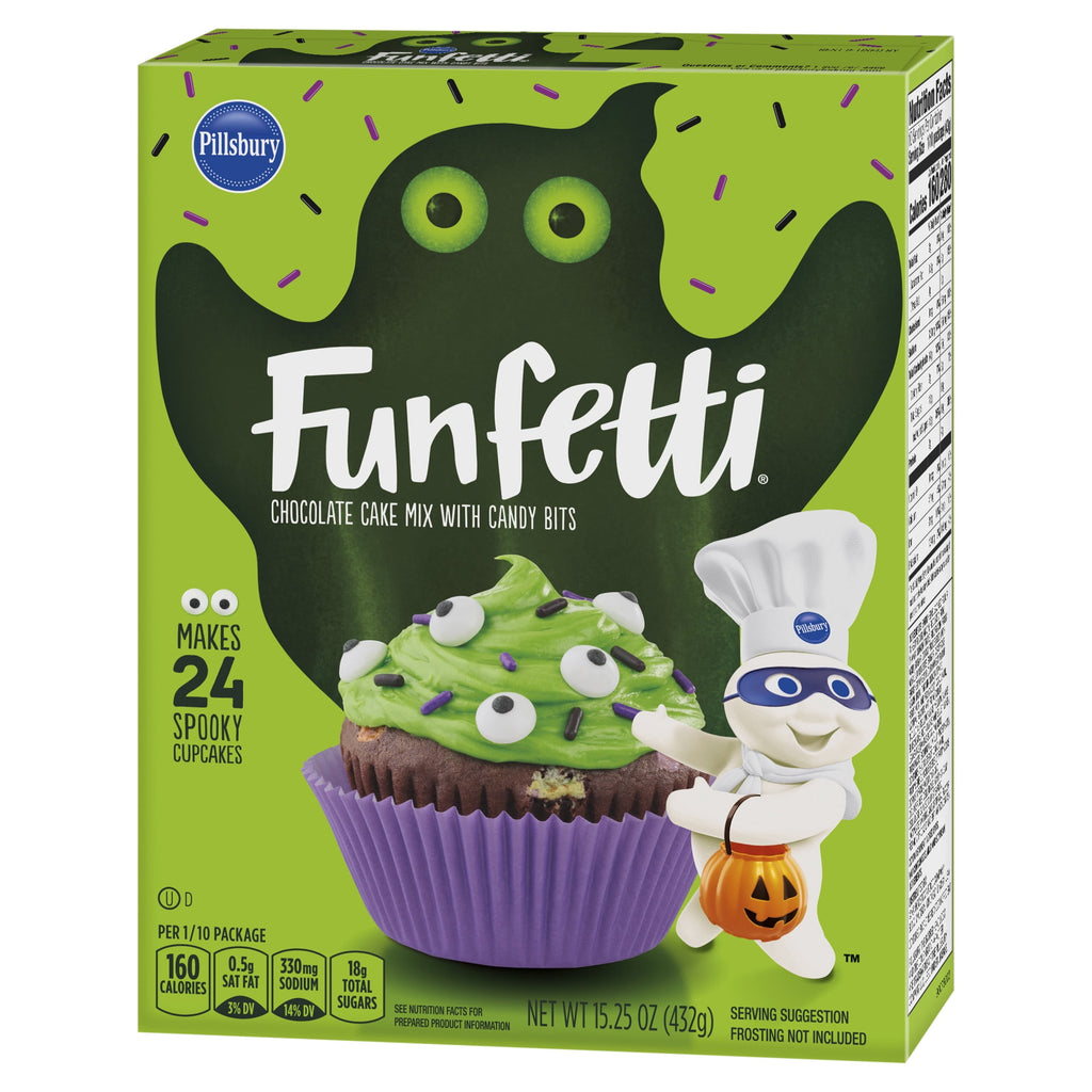 Pillsbury Funfetti Slime Chocolate Cake Mix with Colored Bits, 15.25 Oz Box