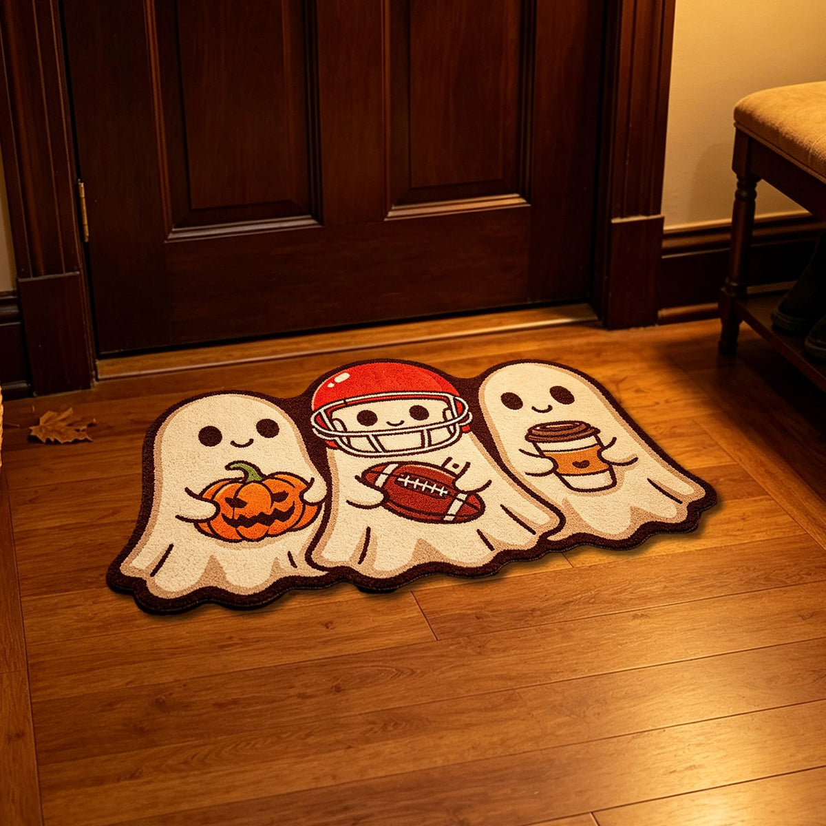 Yhmxh Halloween Bathroom Rugs, Halloween Pumpkin Bath Mats, Farmhouse Halloween Rugs for Bathroom Decorations for The Home, Holiday Cute Pumpkin Decor Non-Slip 15.7x23.6 Inches