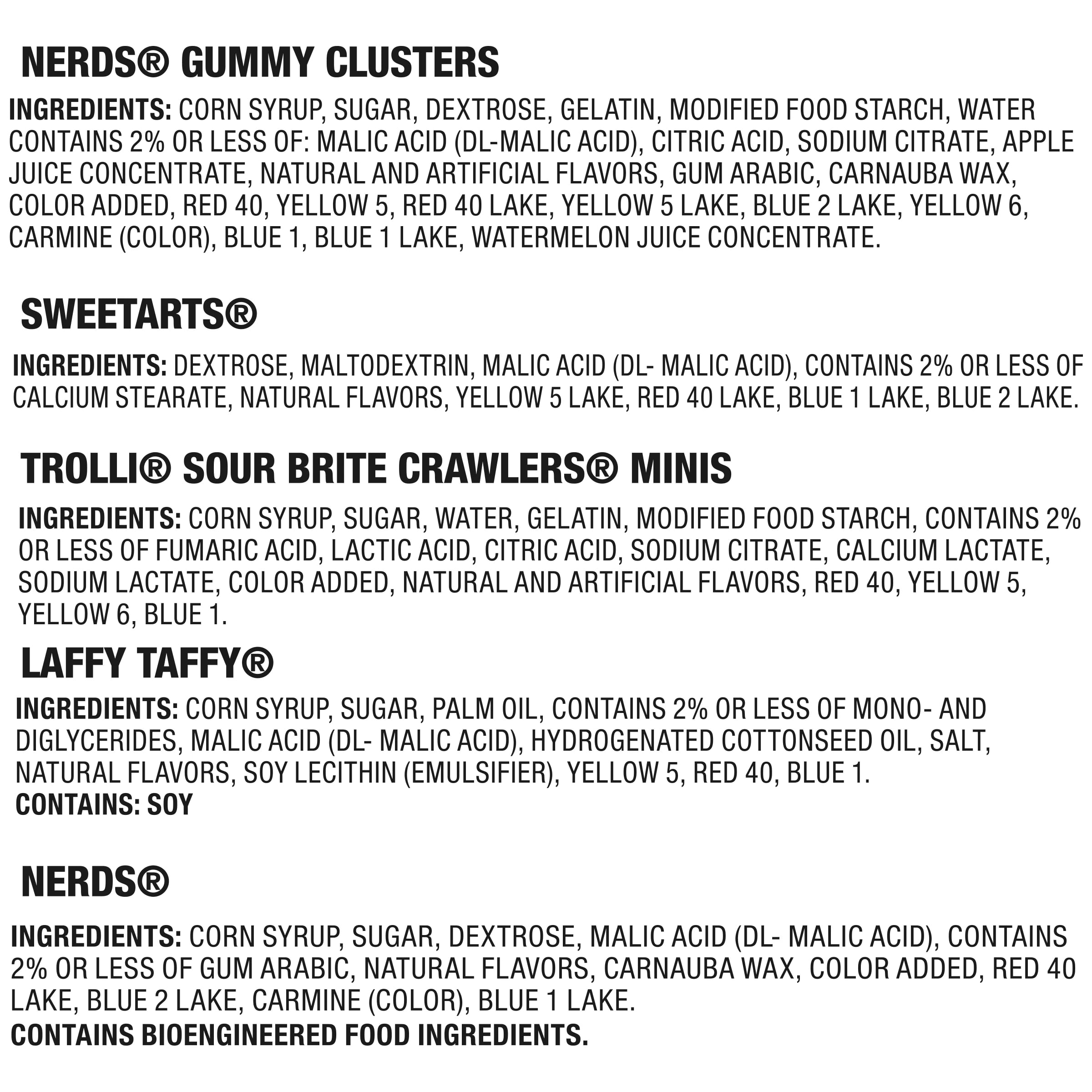 Nerds Core Winners Halloween Trick-or-Treat Variety Bag, NERDS Gummy Clusters, SweeTARTS, Trolli, Laffy Taffy, and NERDS Original, 95 Pieces, 32.71 Ounces