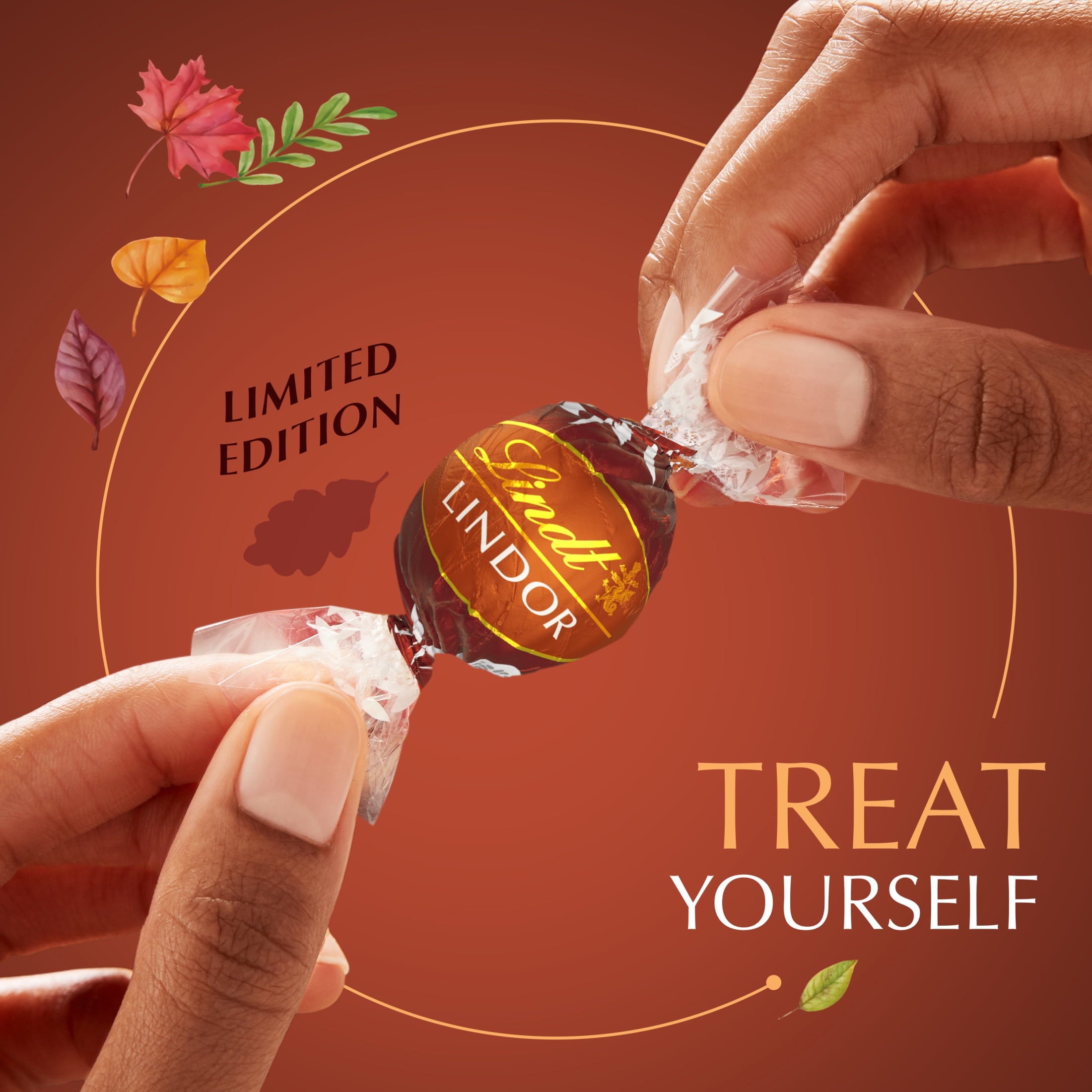 Lindt LINDOR Fall Pumpkin Spice Milk Chocolate Candy Truffles, 5.1 oz. Bag