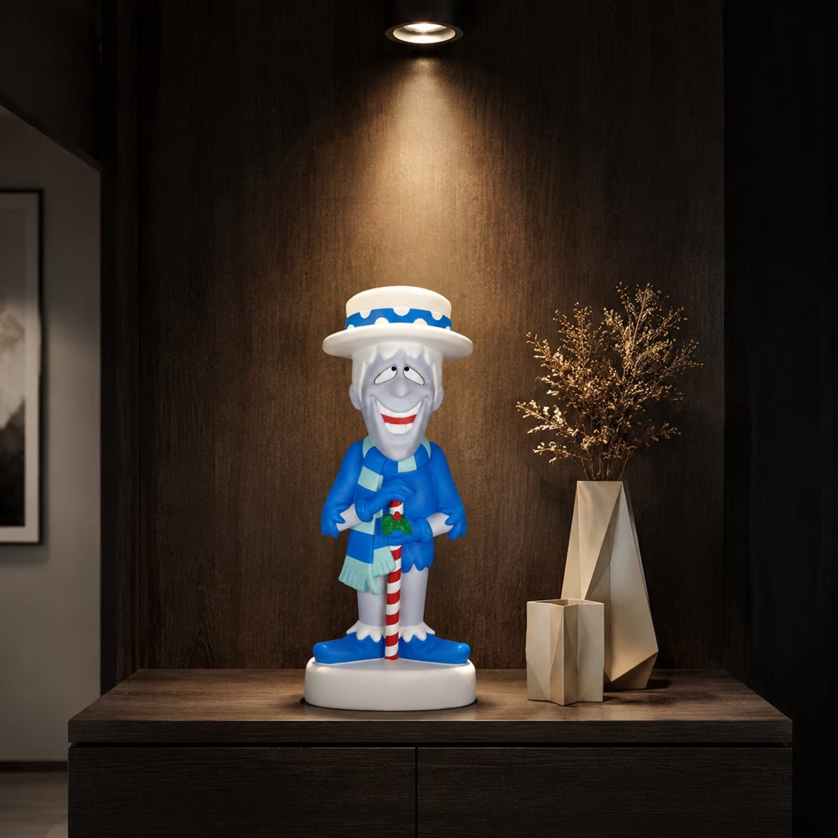 11.8" Heat and Snow Miser Light Up Figure Ornaments, Christmas Tabletop Decor LED Light, Light-Up Desktop Figurine for Home Room Christmas Decorations