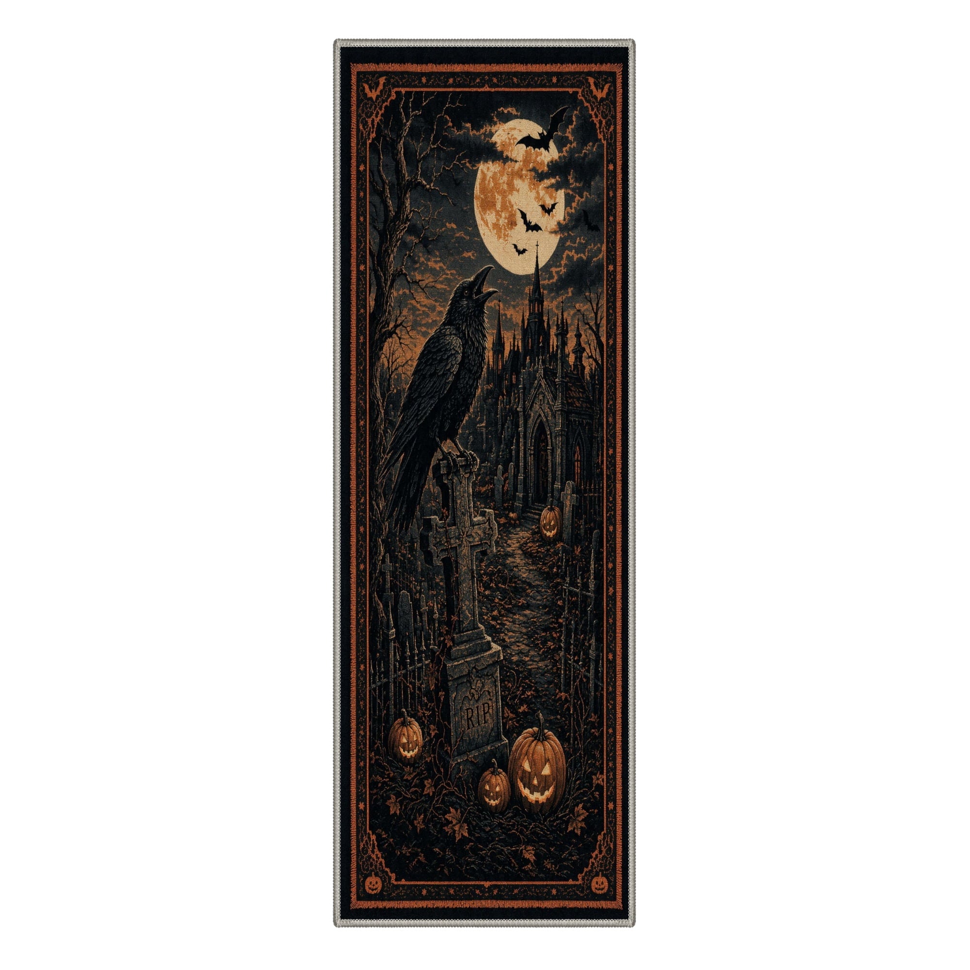 GENIMO 2'x3' Halloween Doormat, Washable Non Slip Soft Farmhouse Pumpkin Outdoor Door Mat for Front Door Covered Porch Patio Entryway, Smoky Amber