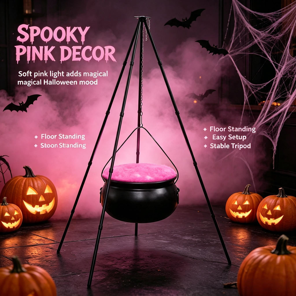 Muecwrye Halloween Decorations Outdoor, Halloween Clearance! Halloween Witches Cauldron on Tripod with Lights, DIY Bubbling Cauldron Set Decor for Home Porch Outside, Halloween Party Supplies