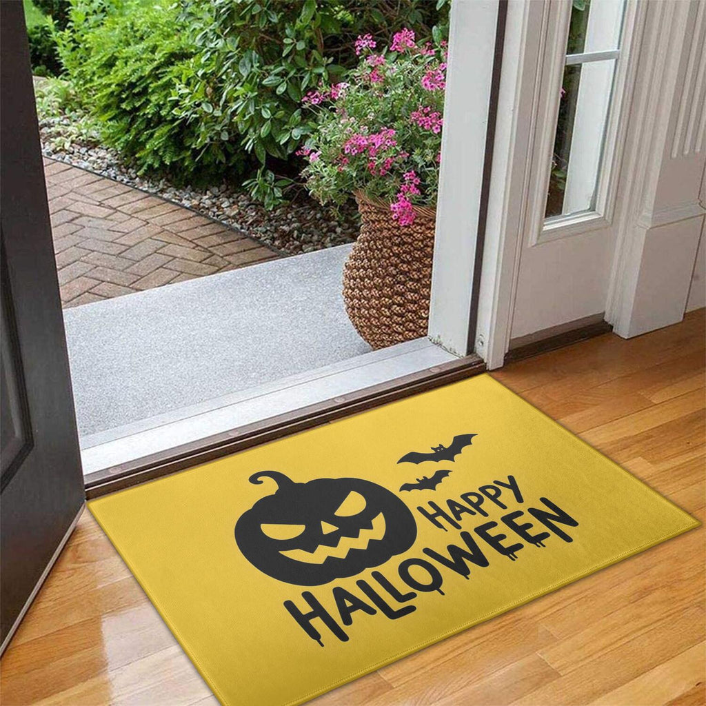 Happy Halloween Door Mat Decorations Spider Bat Doormat Plain the Indoor Door Mat/Outdoor Crystal Velvet 30x17 Inches