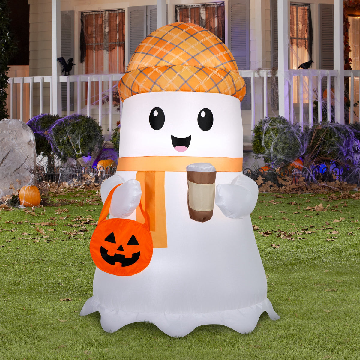 Coffee Ghost Airblown Yard Inflatable, Multicolor, 3.5', Halloween by Way To Celebrate