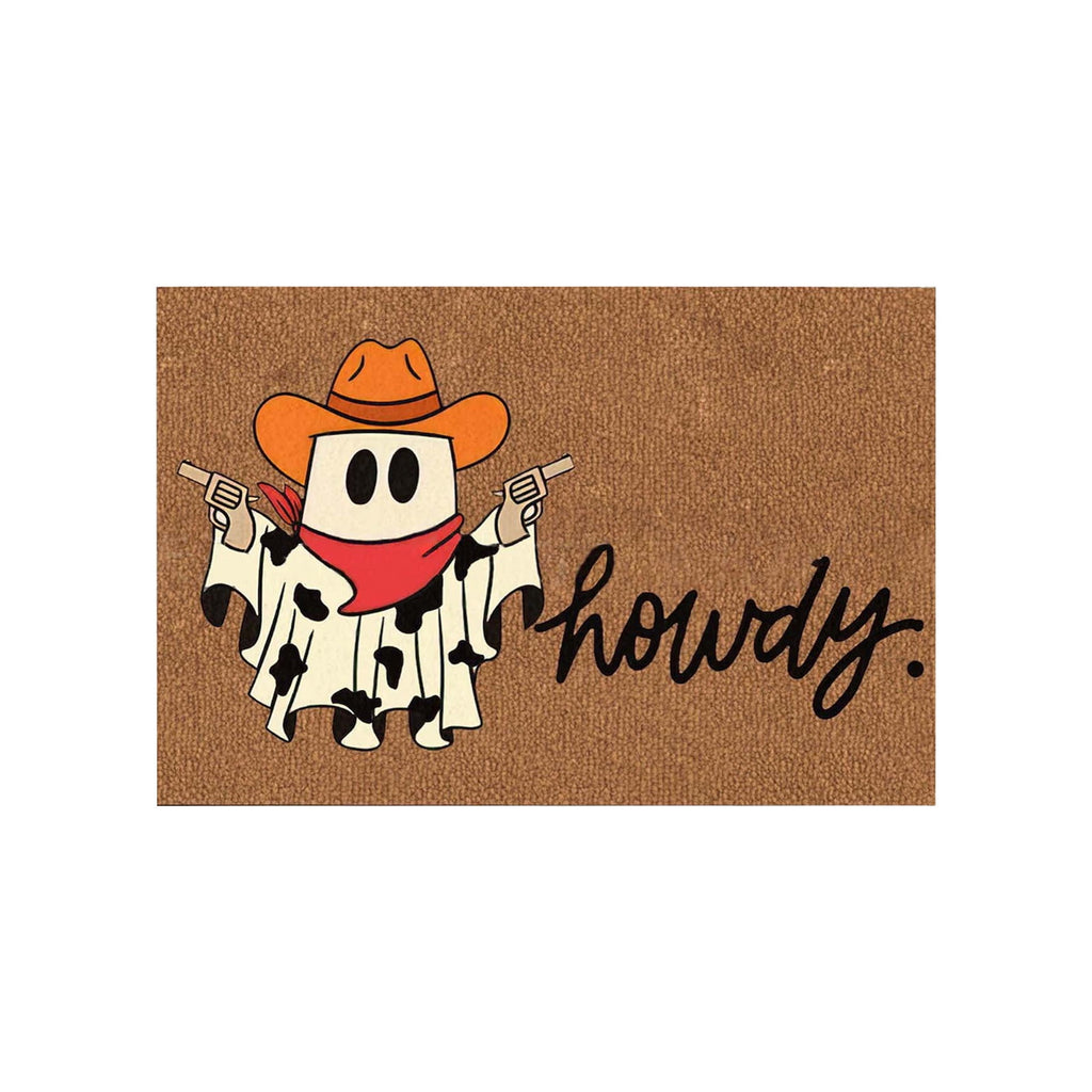 Ghost Cowboy Doormat for Halloween, Halloween Decroation Rug, Boo Doormats Washable Fall Door Mats Spooky Door Decor for Outside Patio Floor Entry Porch Garage Office