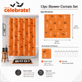 Way To Celebrate 13-Piece Shake Your Bones Shower Curtain Set with Hooks, Orange