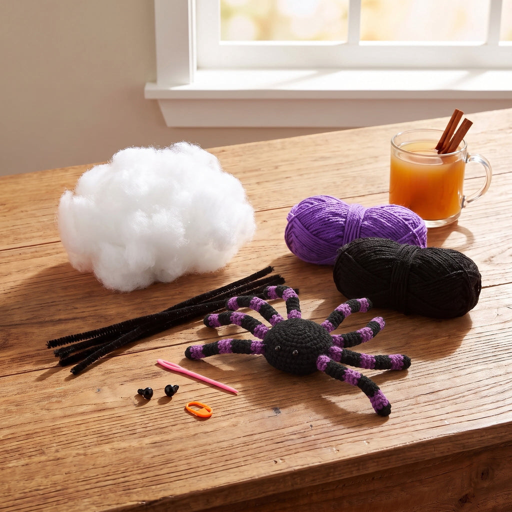 Spider Crochet Kit, Purple and Black, Halloween by Way To Celebrate