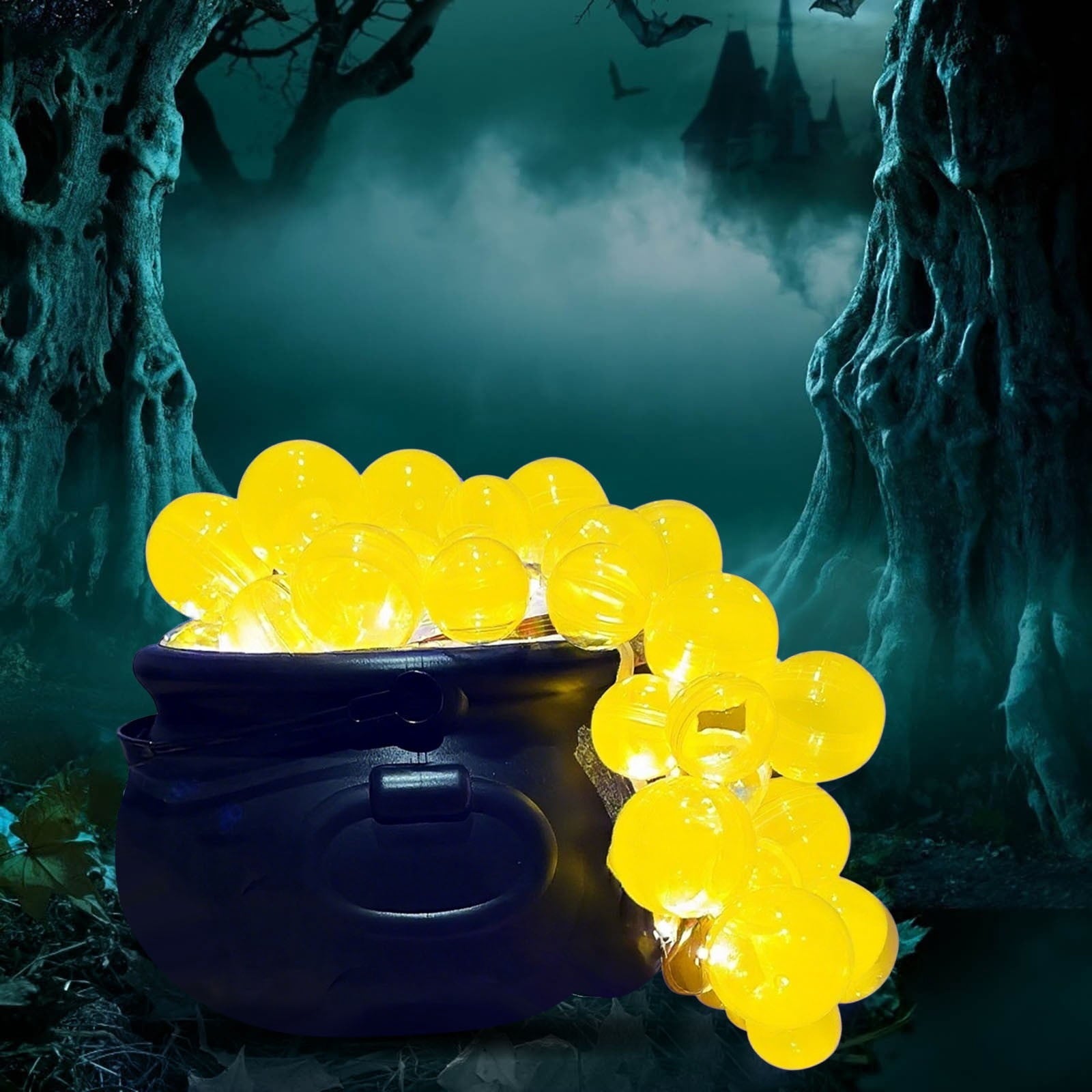 Muecwrye Halloween Decorations Outdoor, Halloween Clearance! Halloween Witches Cauldron on Tripod with Lights, DIY Bubbling Cauldron Set Decor for Home Porch Outside, Halloween Party Supplies