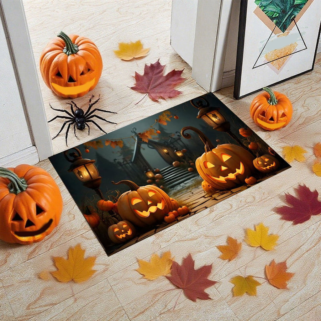 Vggrvlo Under5 Halloween Kitchen Rugs Mats for Floor Non Slip Extra Thick Chenille Door Mat Machine Washable Bath Mats Halloween Decorations