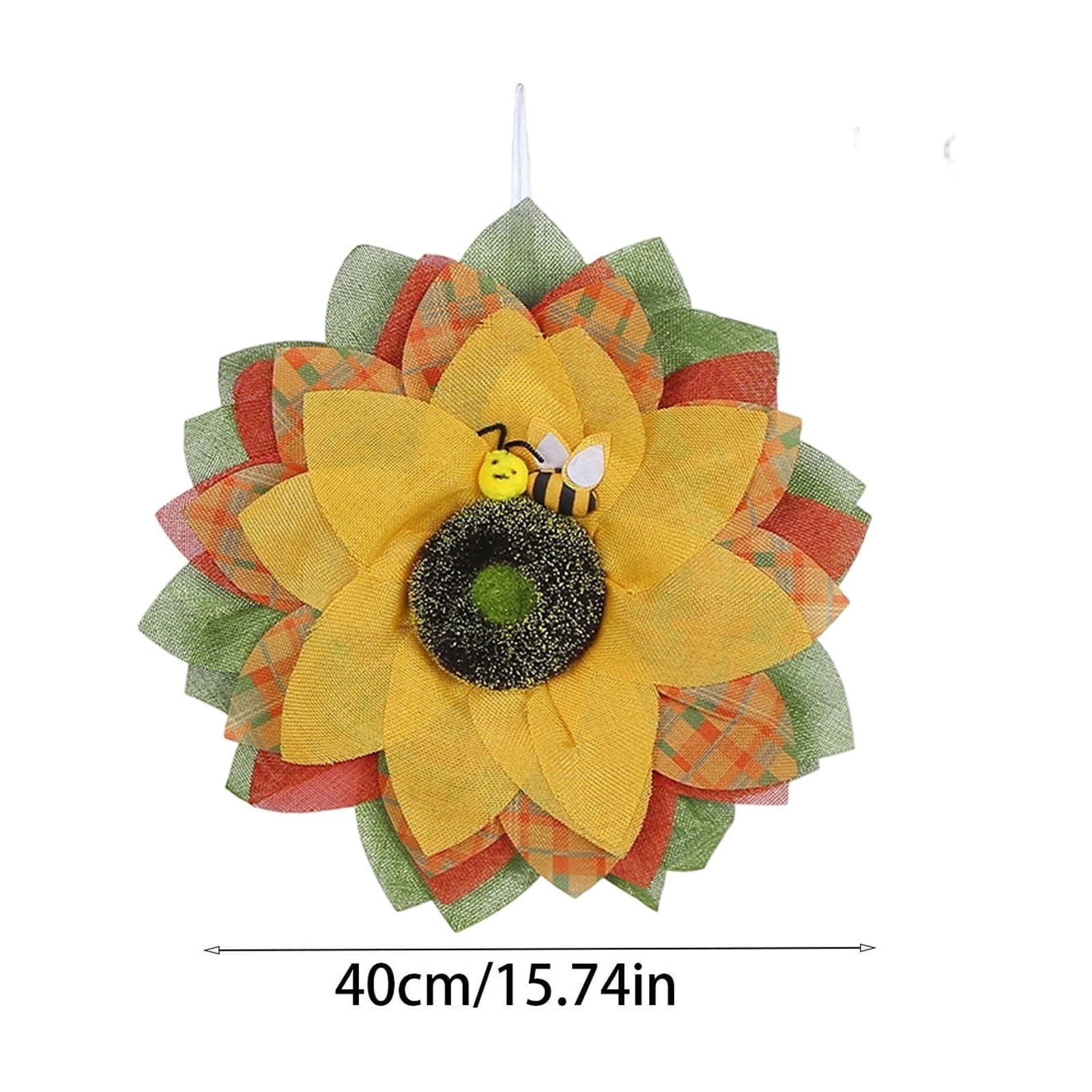 HOARBOEG Handmade Wrought Iron Maple Leaf Wreath, Thanksgiving Rudolph Fall Harvest Door Hanging, Orange Metal Autumn Wreath with Berries, Garden Wall Decor, 15.75 in