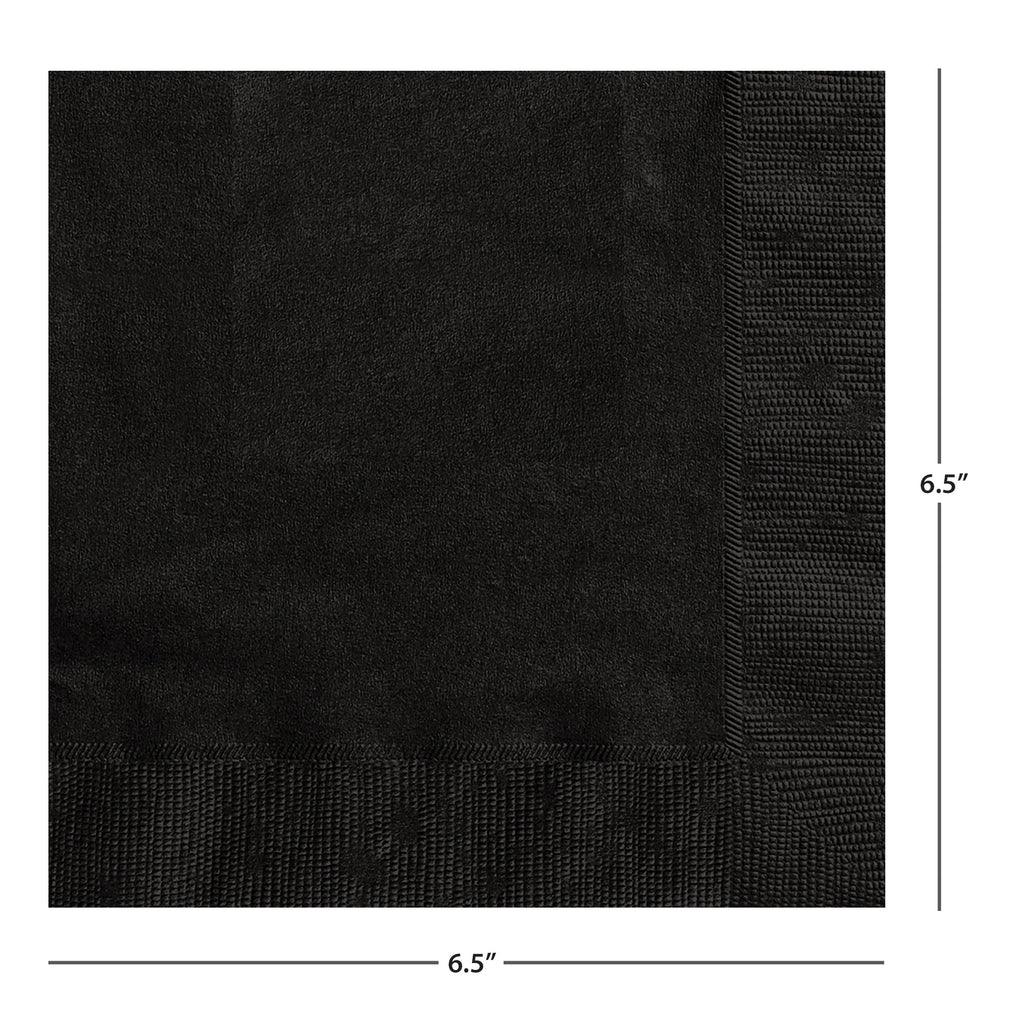 75 Count 6.5IN x 6.5IN Black Disposable Paper Napkins by Way To Celebrate