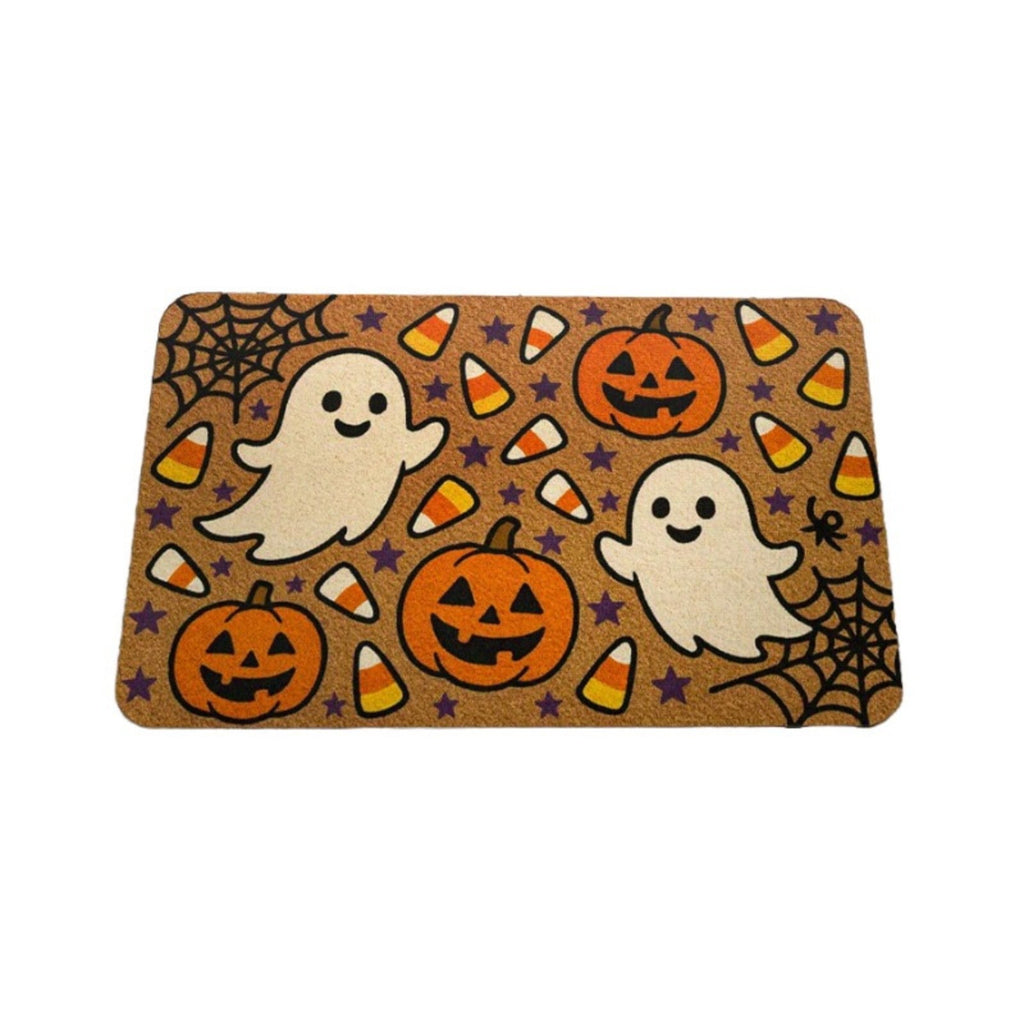 Halloween Coir Doormat 12.6x7.87in, Classic Print, Strong Dirt Removal, Non-slip Base, Washable Floor Mat for Entryway Patio Indoor Outdoor Use