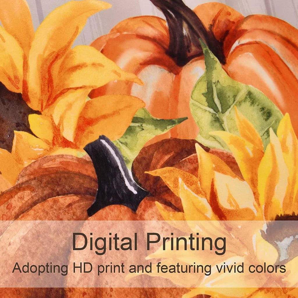 Ikfashoni Fall Shower Curtain with Hooks, Fall Decor for Home, Buffalo Plaid Pumpkin Waterproof Bathroom Curtains, 72"X72"