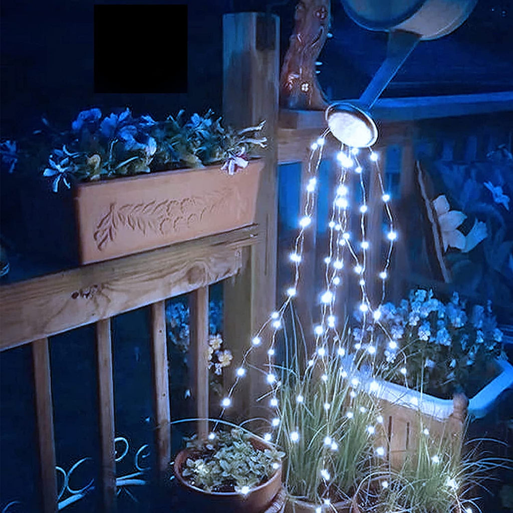 GLUAAE Solar String Lights Outdoor, 33Feet 100 LED Copper Wire Lights, 8 Modes Solar Powered Fairy Lights, Waterproof Solar Decoration Lights for Garden Yard Party Wedding Christmas(White)-2Pack