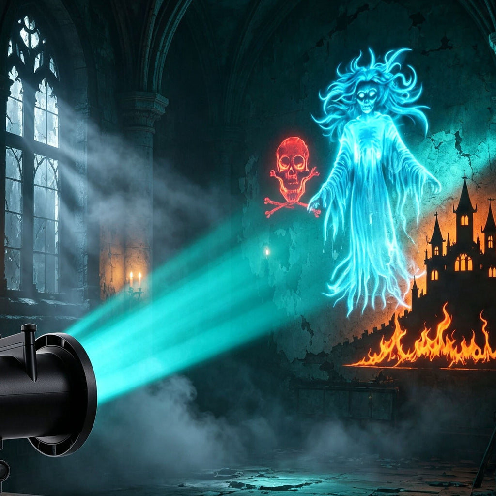 Halloween Projector,Halloween Window Projector,10 Unique Hd Projection Patterns 32ft Uitra-Large Display,Outdoor Waterproof Holiday Projector Light,Turn Your Home Into A Wonderland.