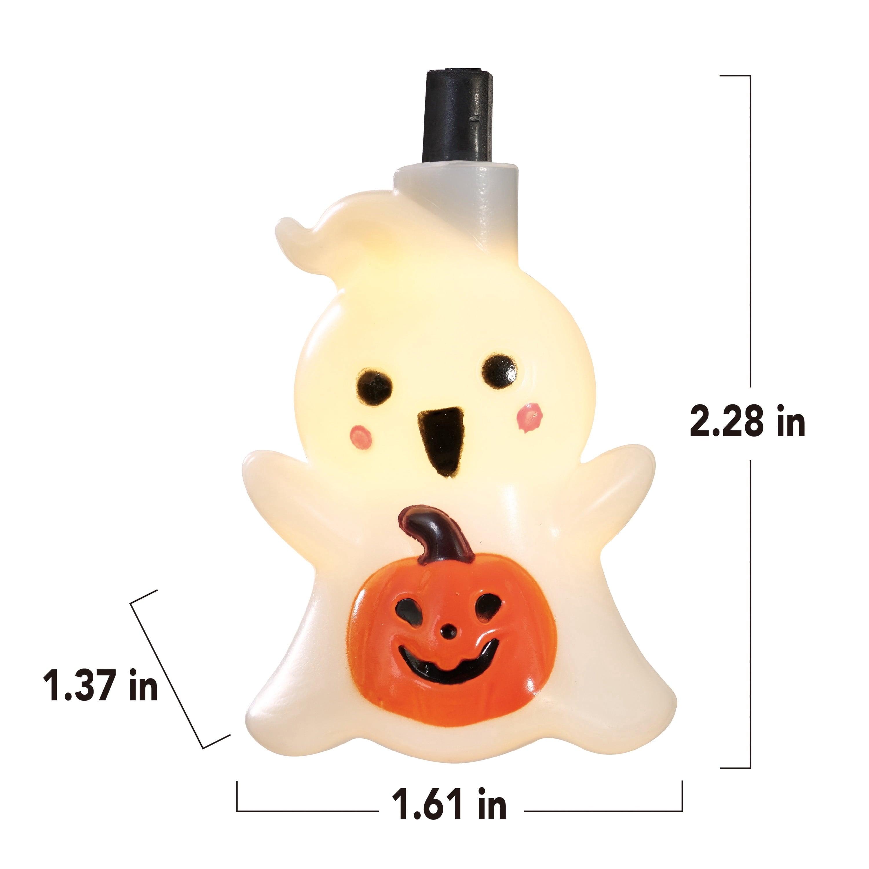 Indoor/Outdoor 10-Count LED Ghost String Lights, Warm White, 6.5', Halloween by Way To Celebrate