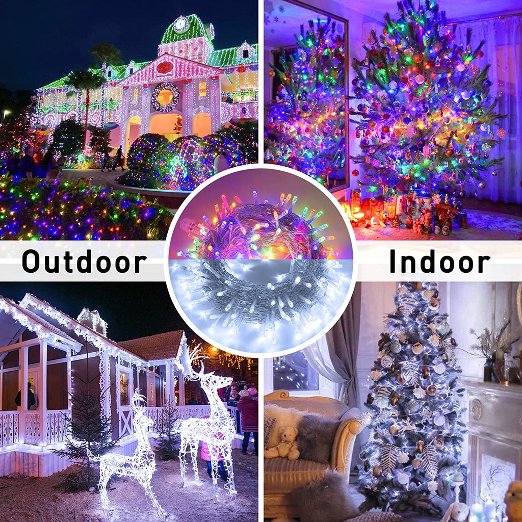 JMEXSUSS 200 LED Christmas Lights Indoor Outdoor, Connectable Warm White Christmas Tree Lights Clear Wire, 66 Ft Twinkle Fairy String Lights Plug in for Bedroom Wedding Christmas Tree Decorations
