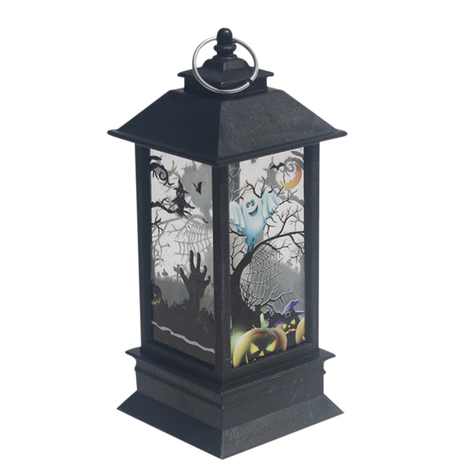 Lhrmh Halloween Decor - LED LED Hanging Lamp Candle Lantern with Skeleton and Pumpkin Designs for Portable Spooky Lighting